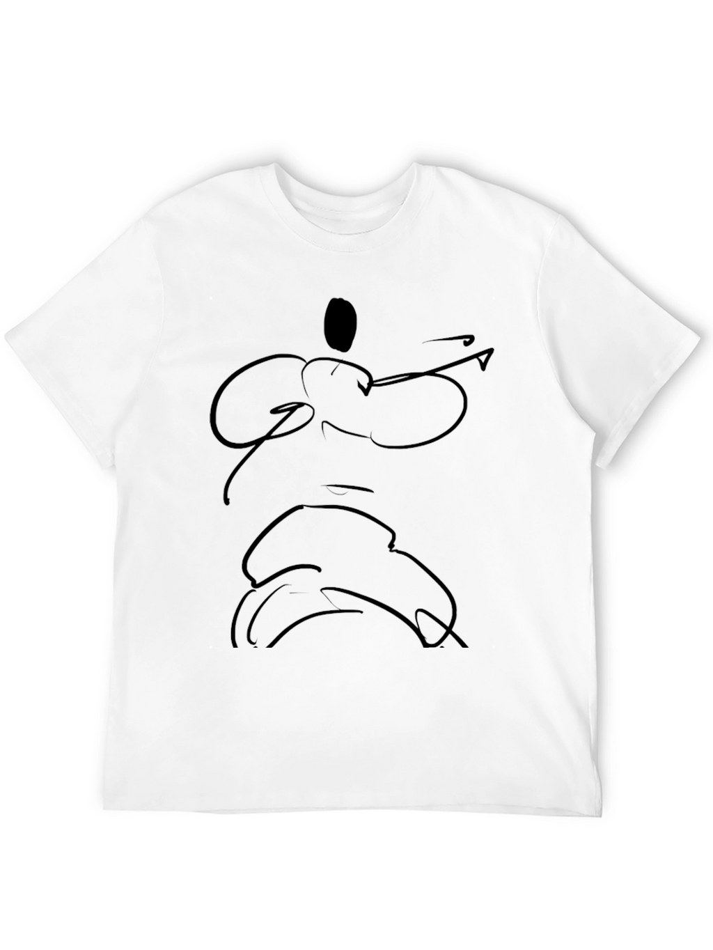 Abstract Line Art Black T-Shirt