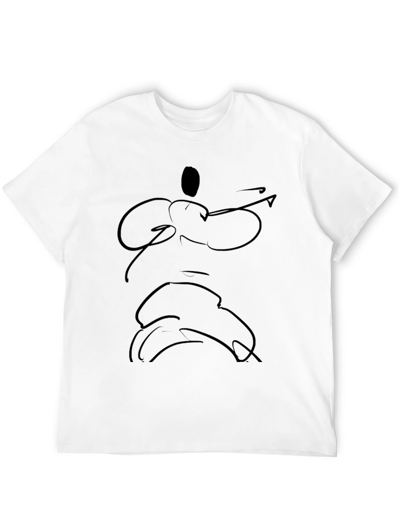 Abstract Line Art Black T-Shirt