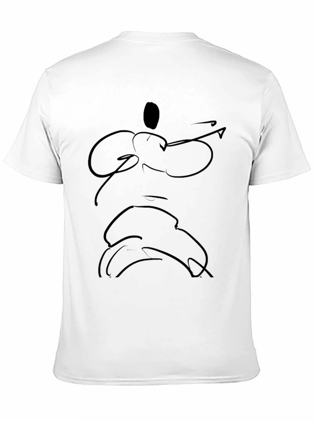 Abstract Line Art Black T-Shirt