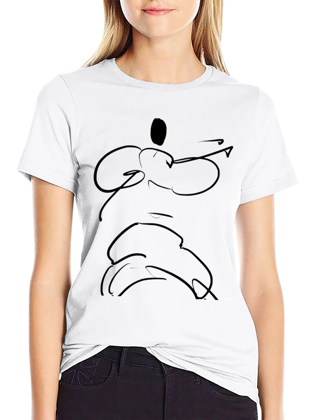 Abstract Line Art Black T-Shirt
