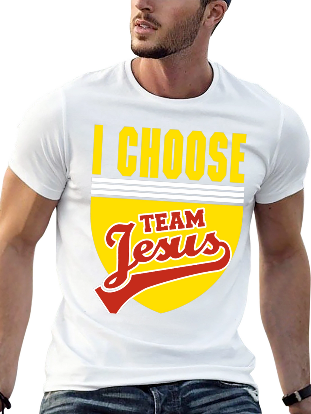 I Choose Team Jesus Black Graphic T-Shirt