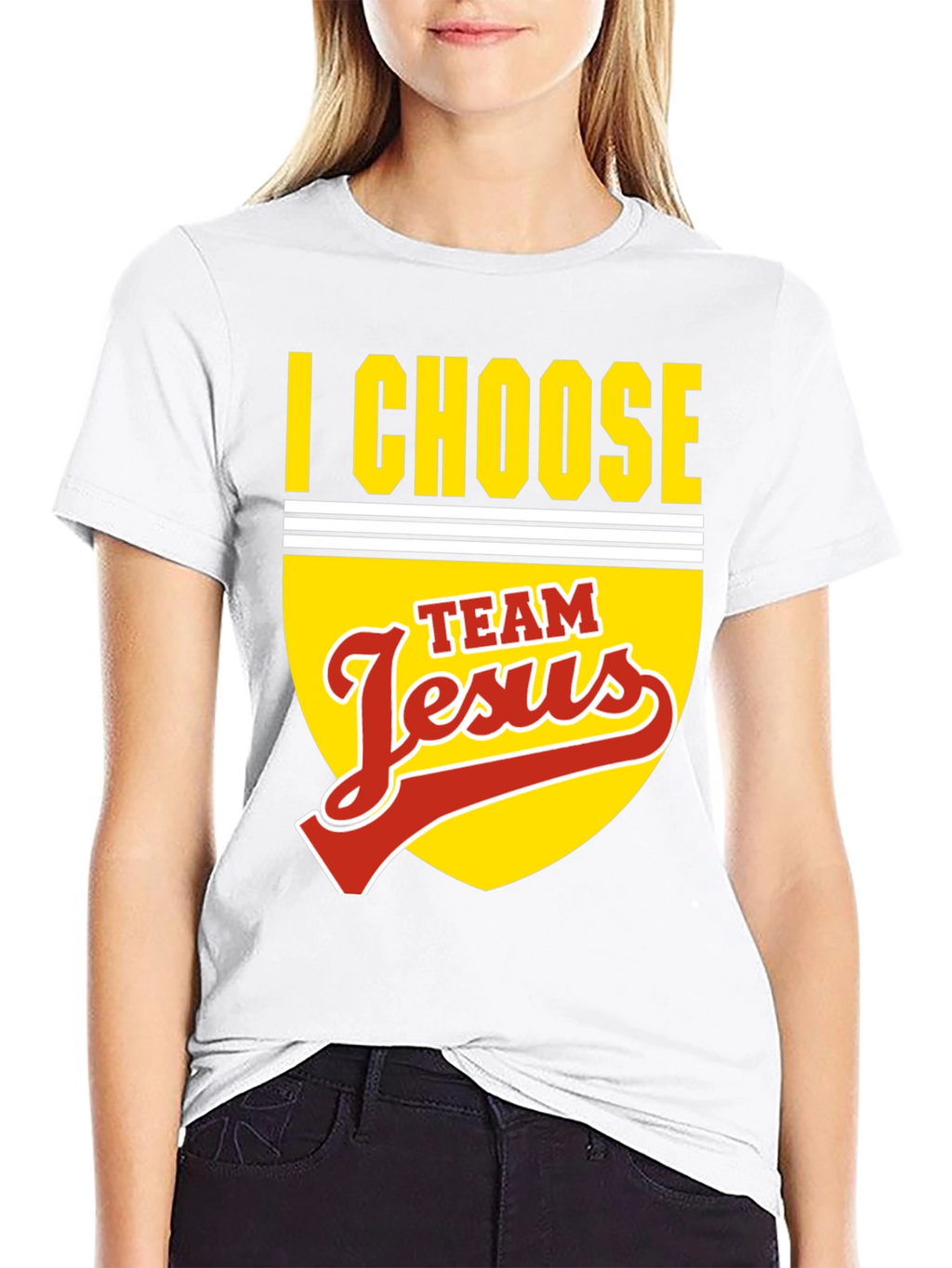 I Choose Team Jesus Black Graphic T-Shirt