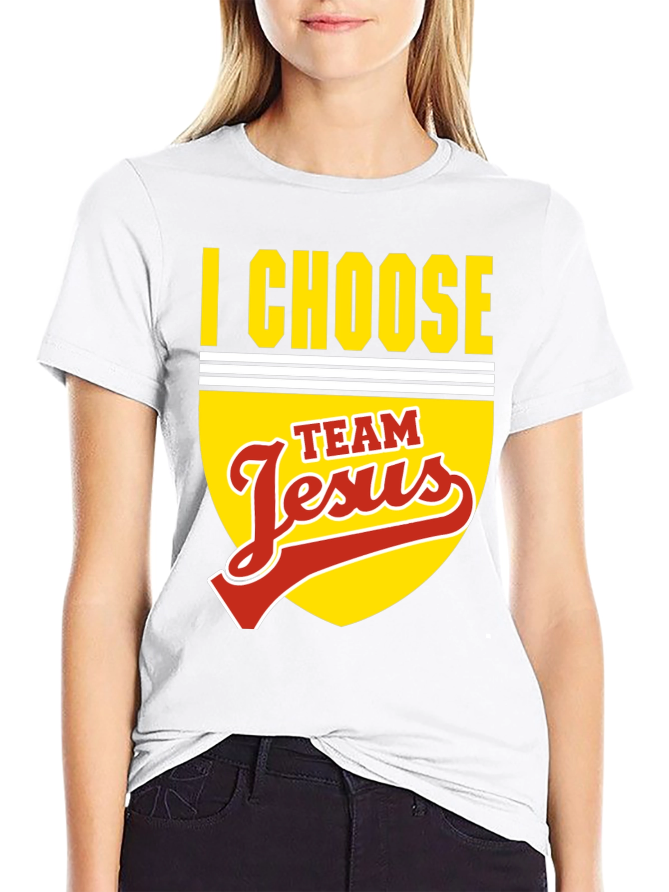 I Choose Team Jesus Black Graphic T-Shirt