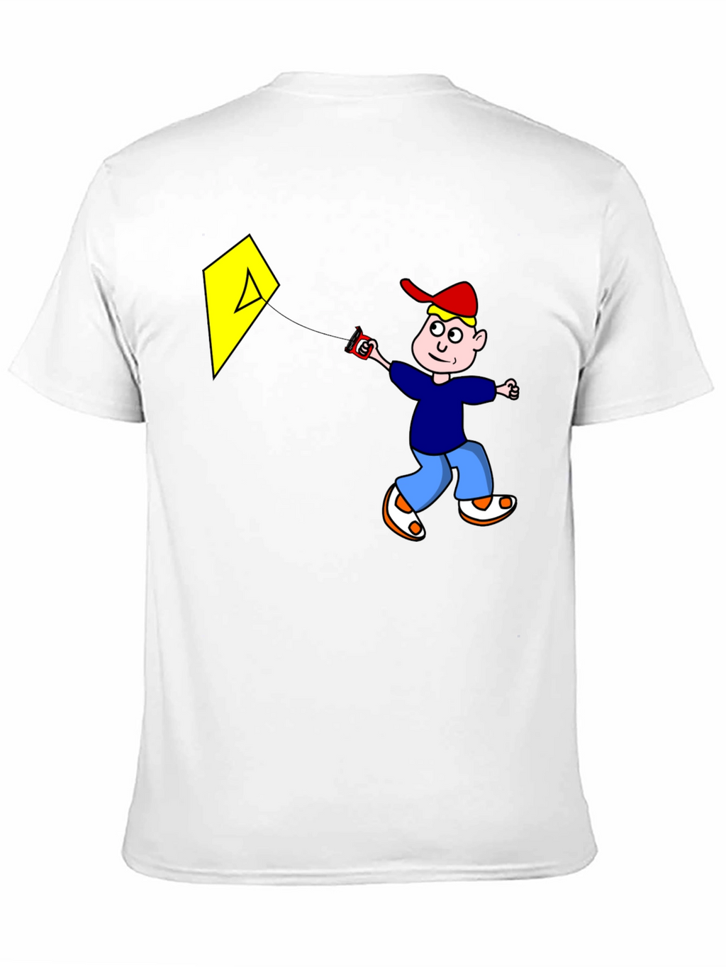 Cartoon Boy Kite Graphic Tee - Black