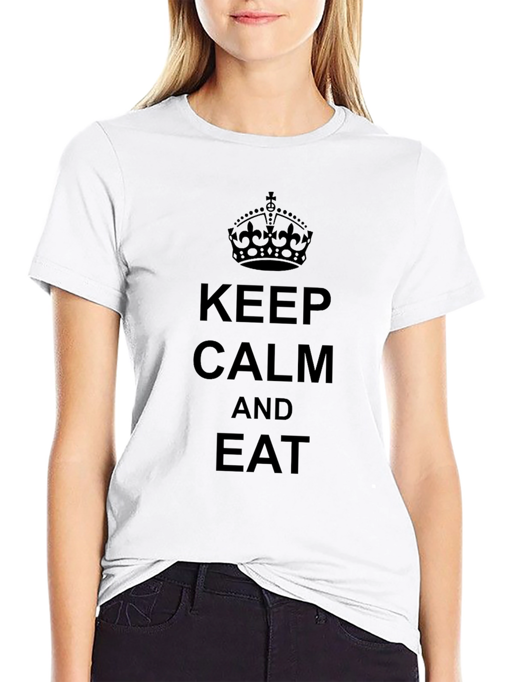 Keep Calm and Eat Black Graphic T-Shirt