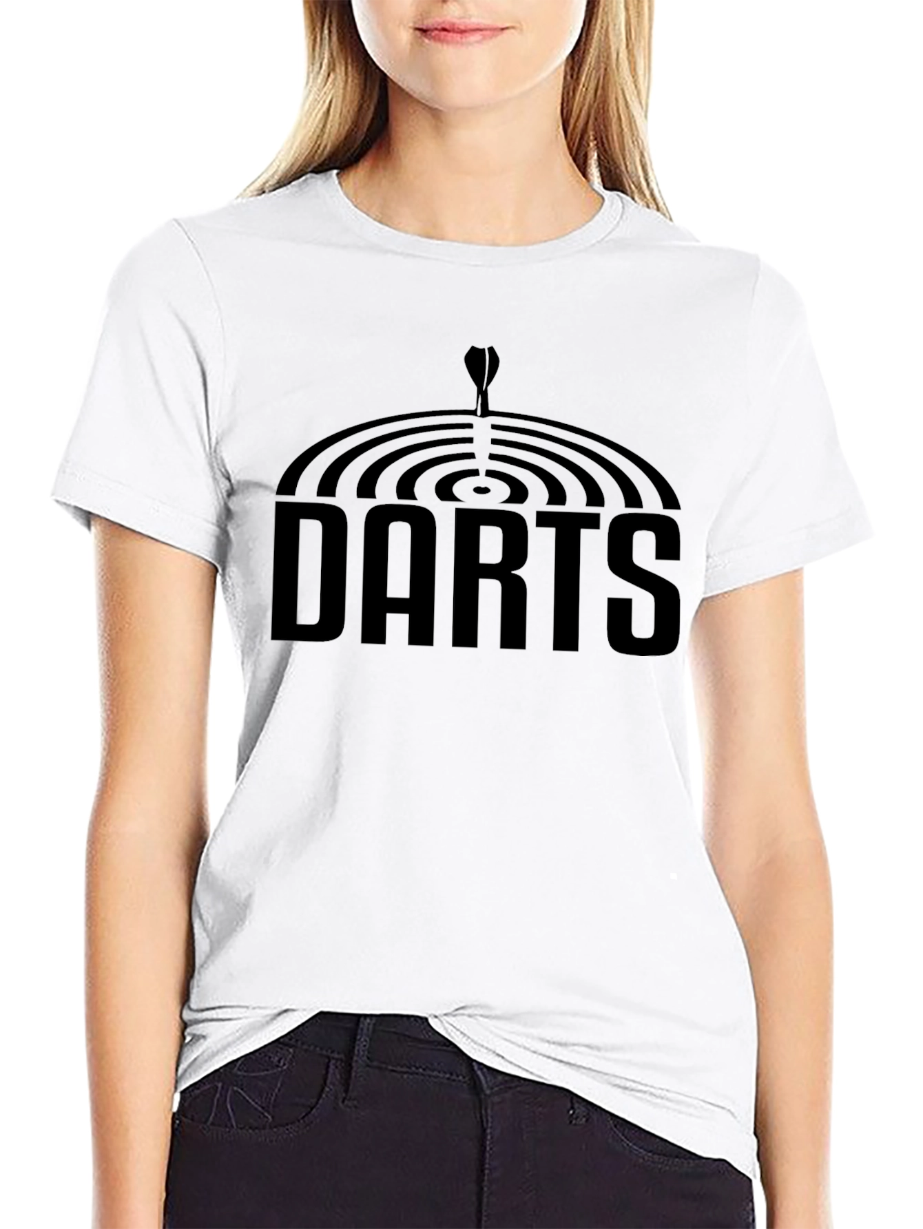 Darts Graphic Tee - Black Cotton T-Shirt