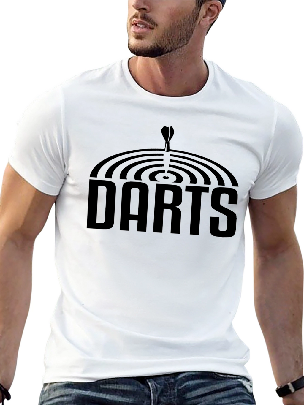 Darts Graphic Tee - Black Cotton T-Shirt