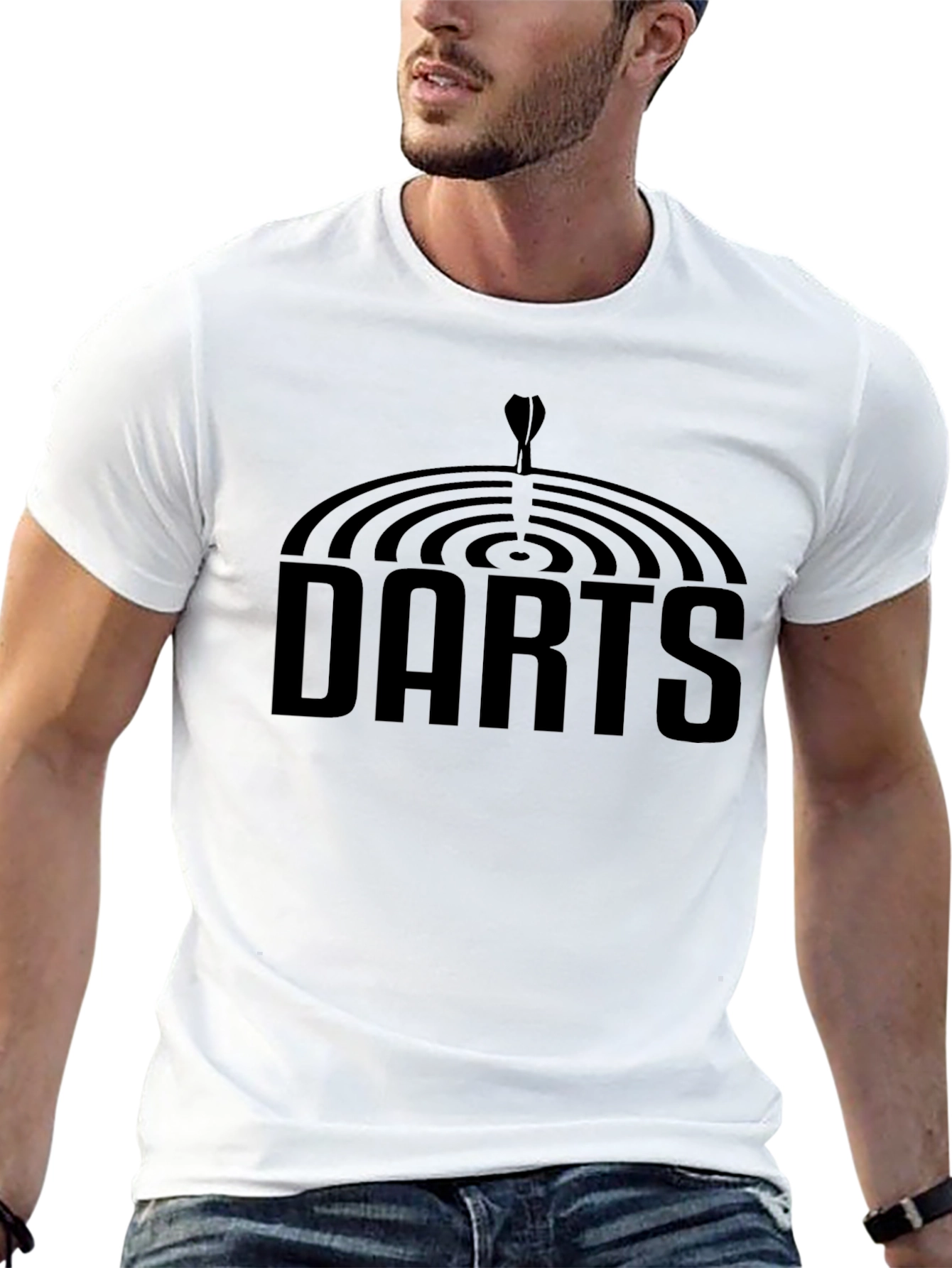 Darts Graphic Tee - Black Cotton T-Shirt