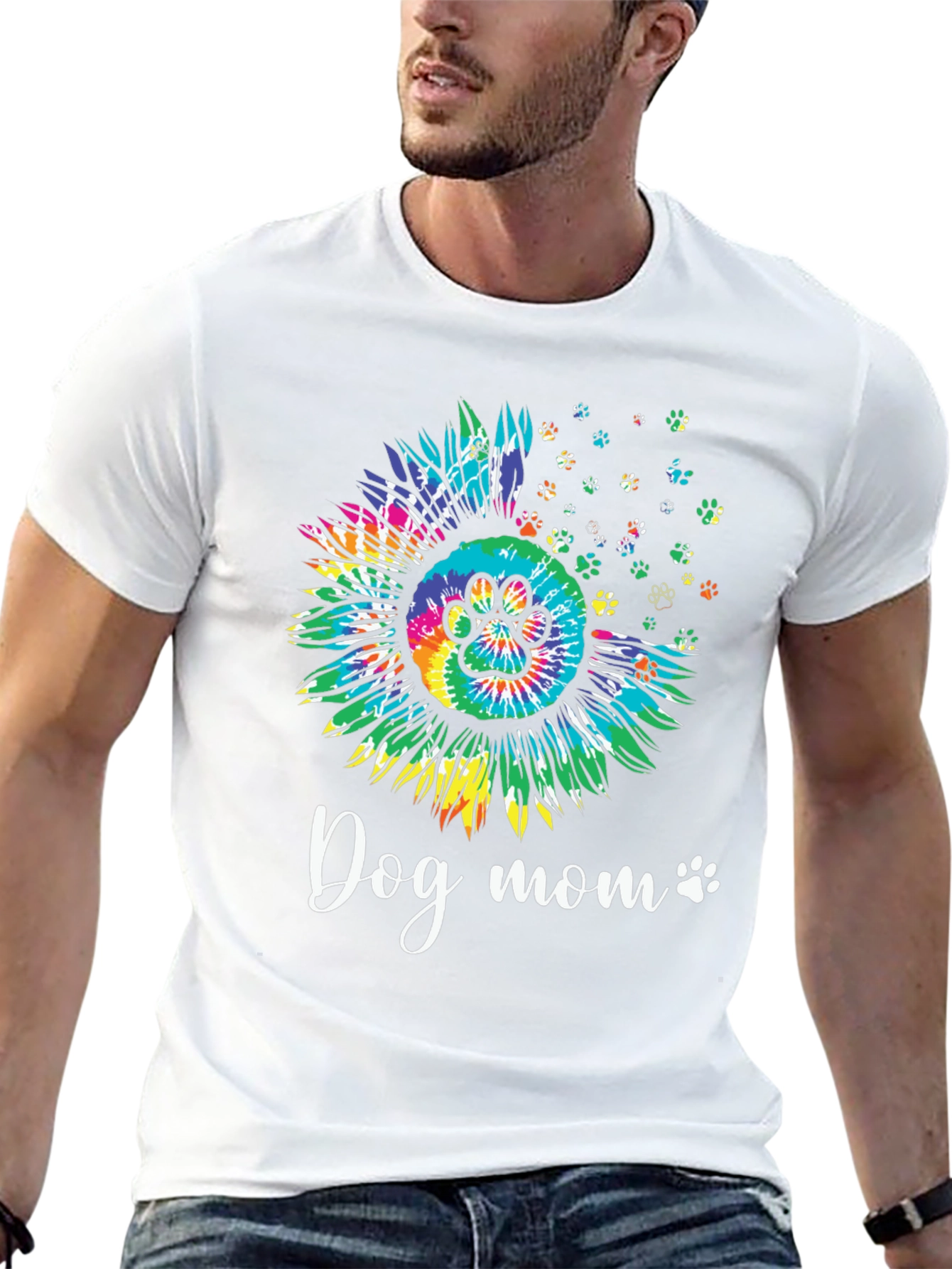 Dog Mom Sunflower Tie Dye Graphic Tee