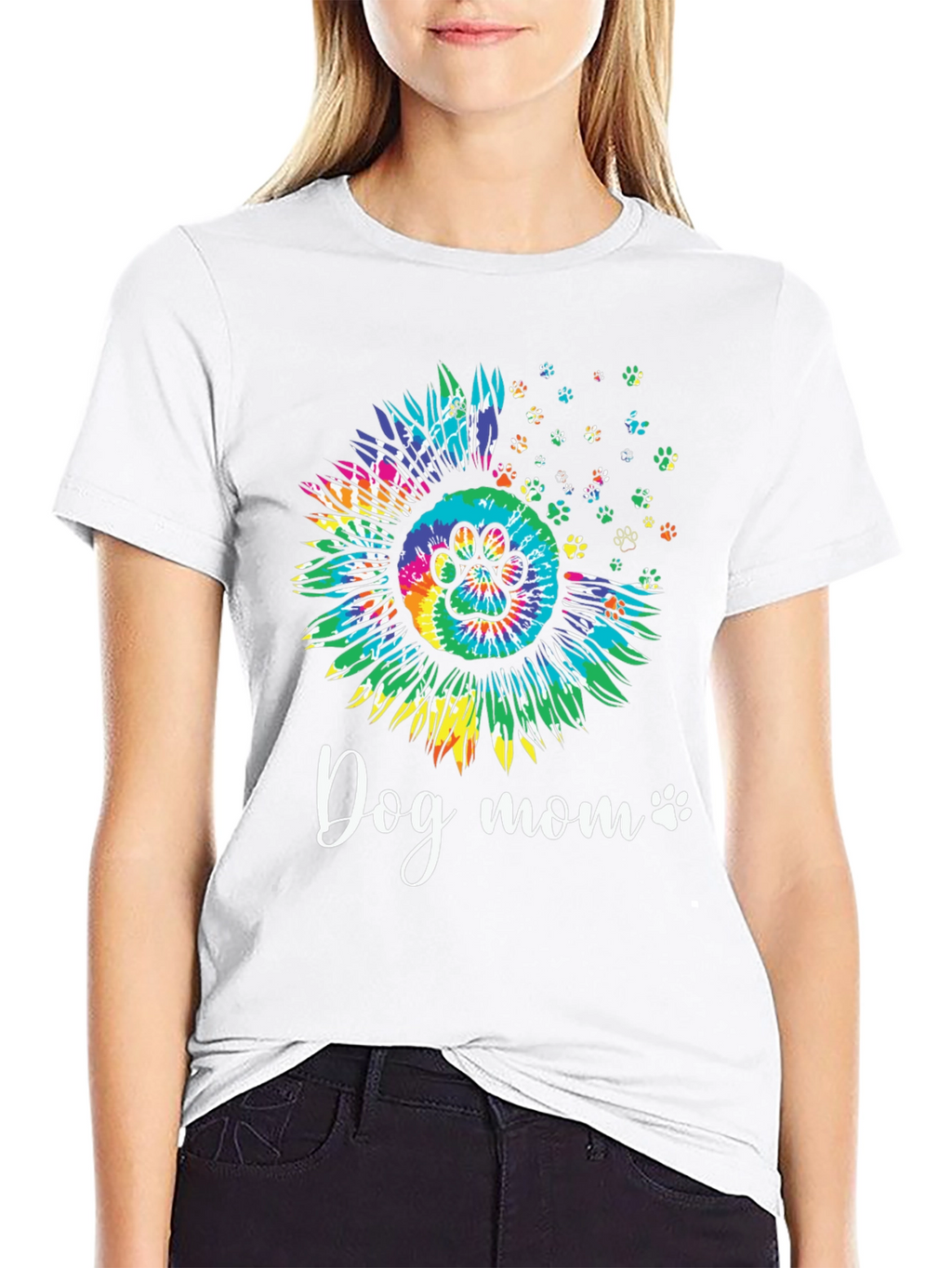 Dog Mom Sunflower Tie Dye Graphic Tee