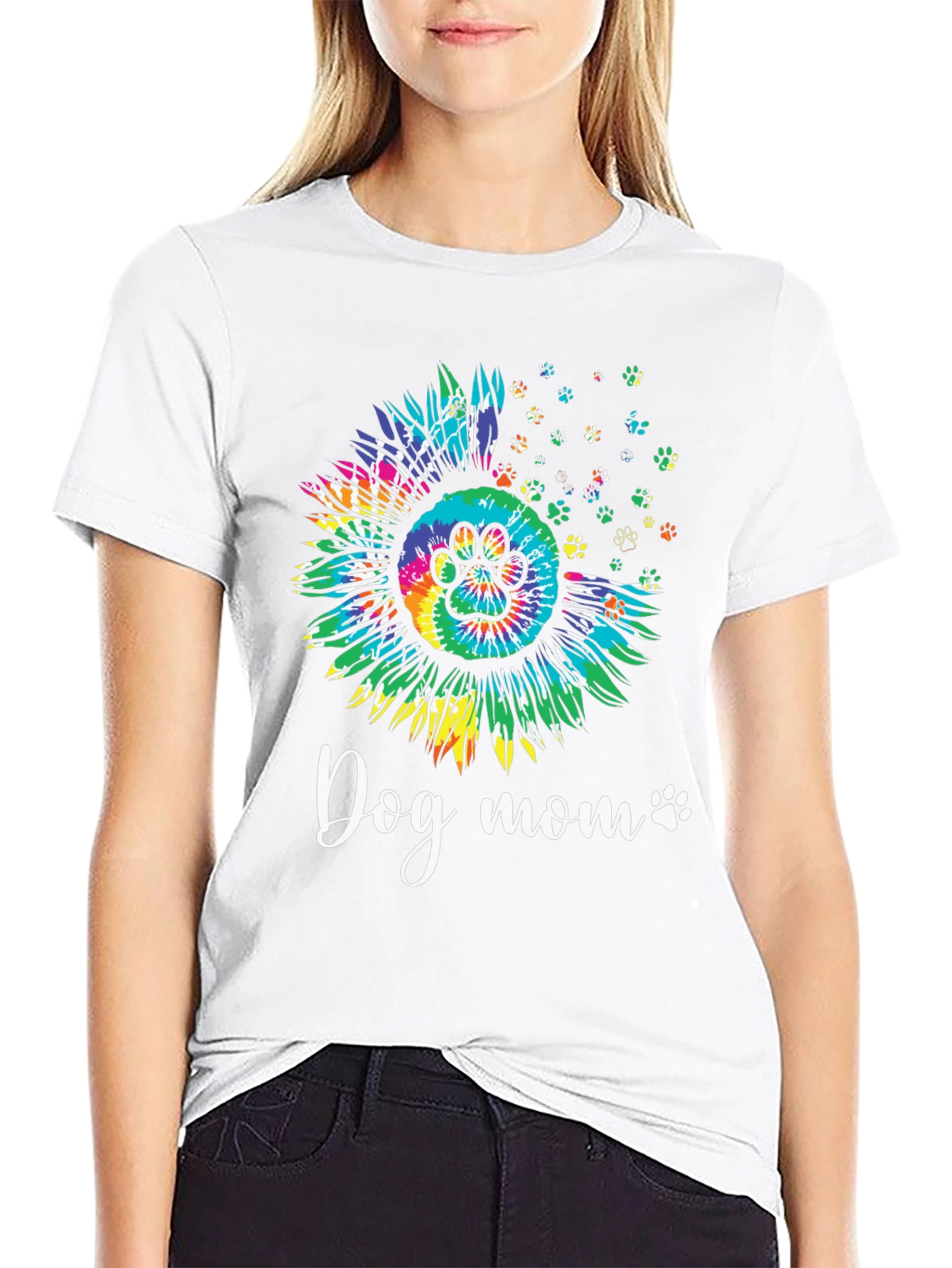 Dog Mom Sunflower Tie Dye Graphic Tee