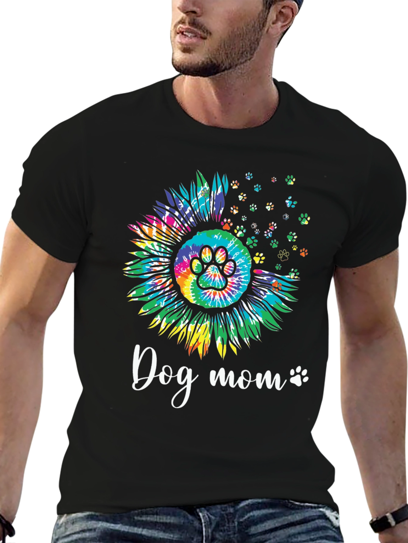 Dog Mom Sunflower Tie Dye Graphic Tee