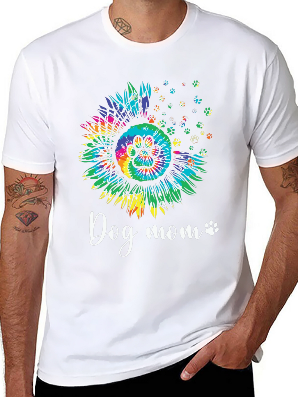 Dog Mom Sunflower Tie Dye Graphic Tee
