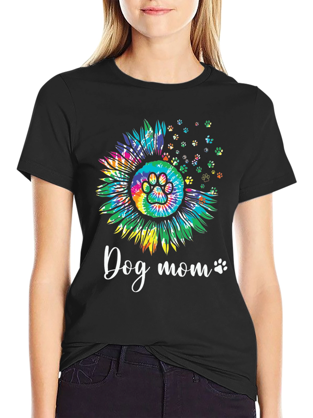 Dog Mom Sunflower Tie Dye Graphic Tee