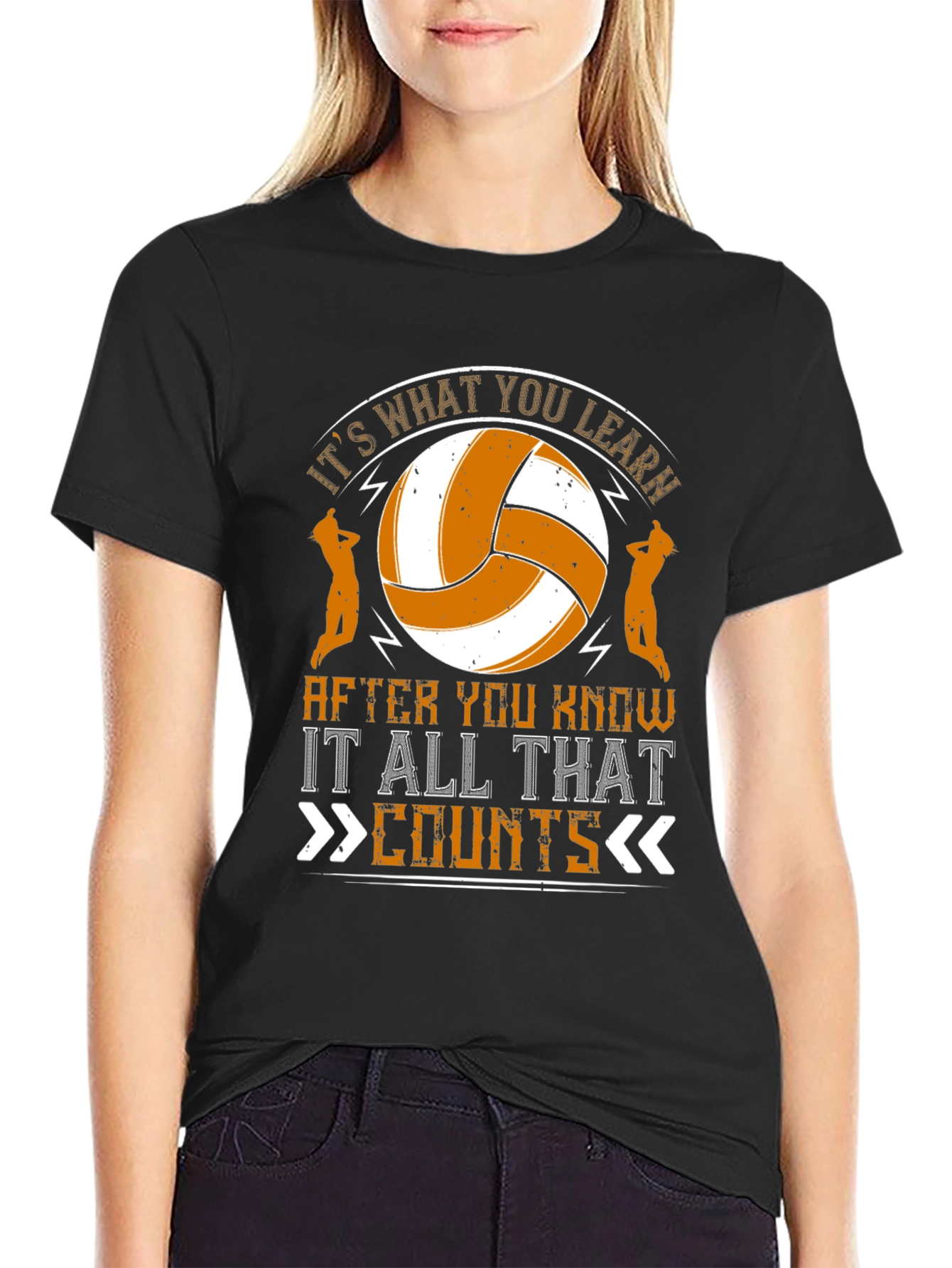 Volleyball Graphic T-Shirt - Its What You Learn Counts