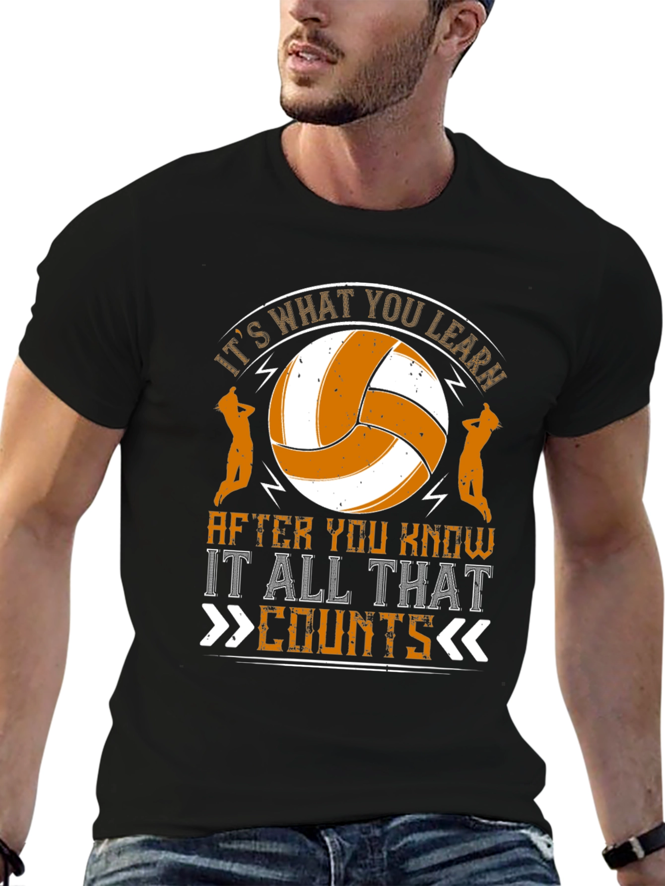 Volleyball Graphic T-Shirt - Its What You Learn Counts
