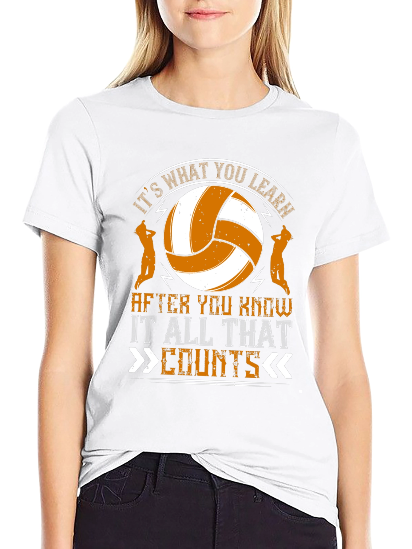 Volleyball Graphic T-Shirt - Its What You Learn Counts