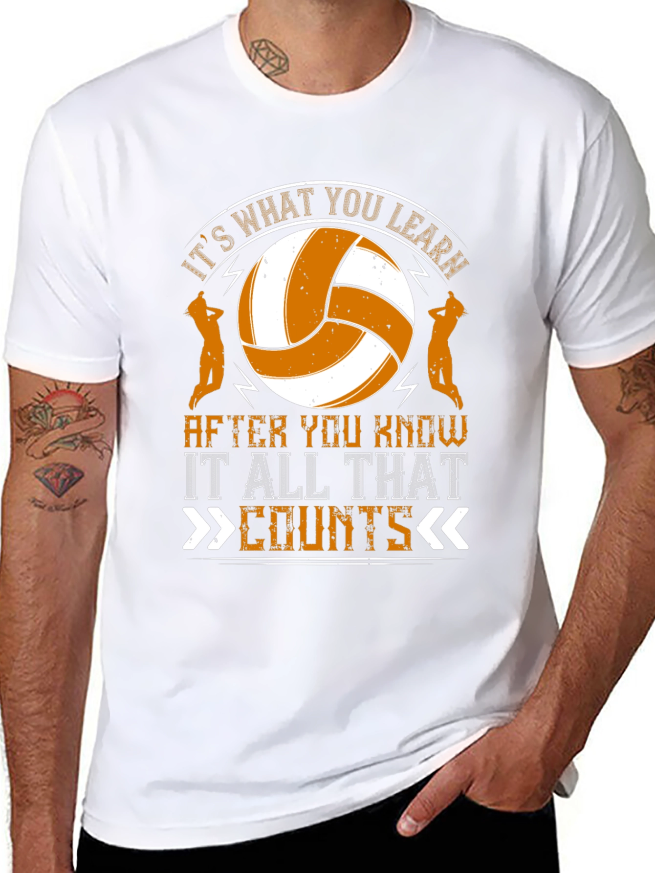 Volleyball Graphic T-Shirt - Its What You Learn Counts