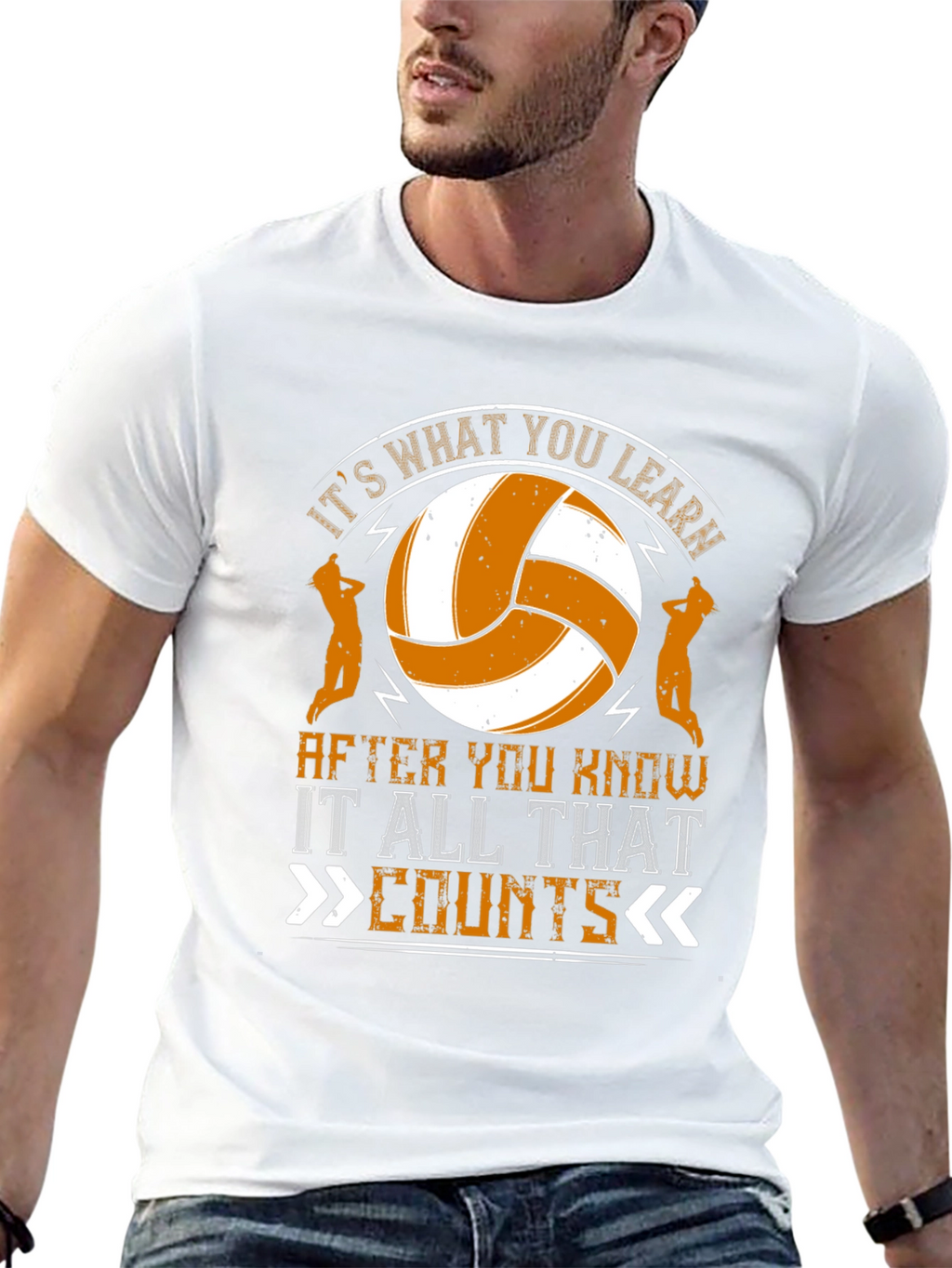 Volleyball Graphic T-Shirt - Its What You Learn Counts