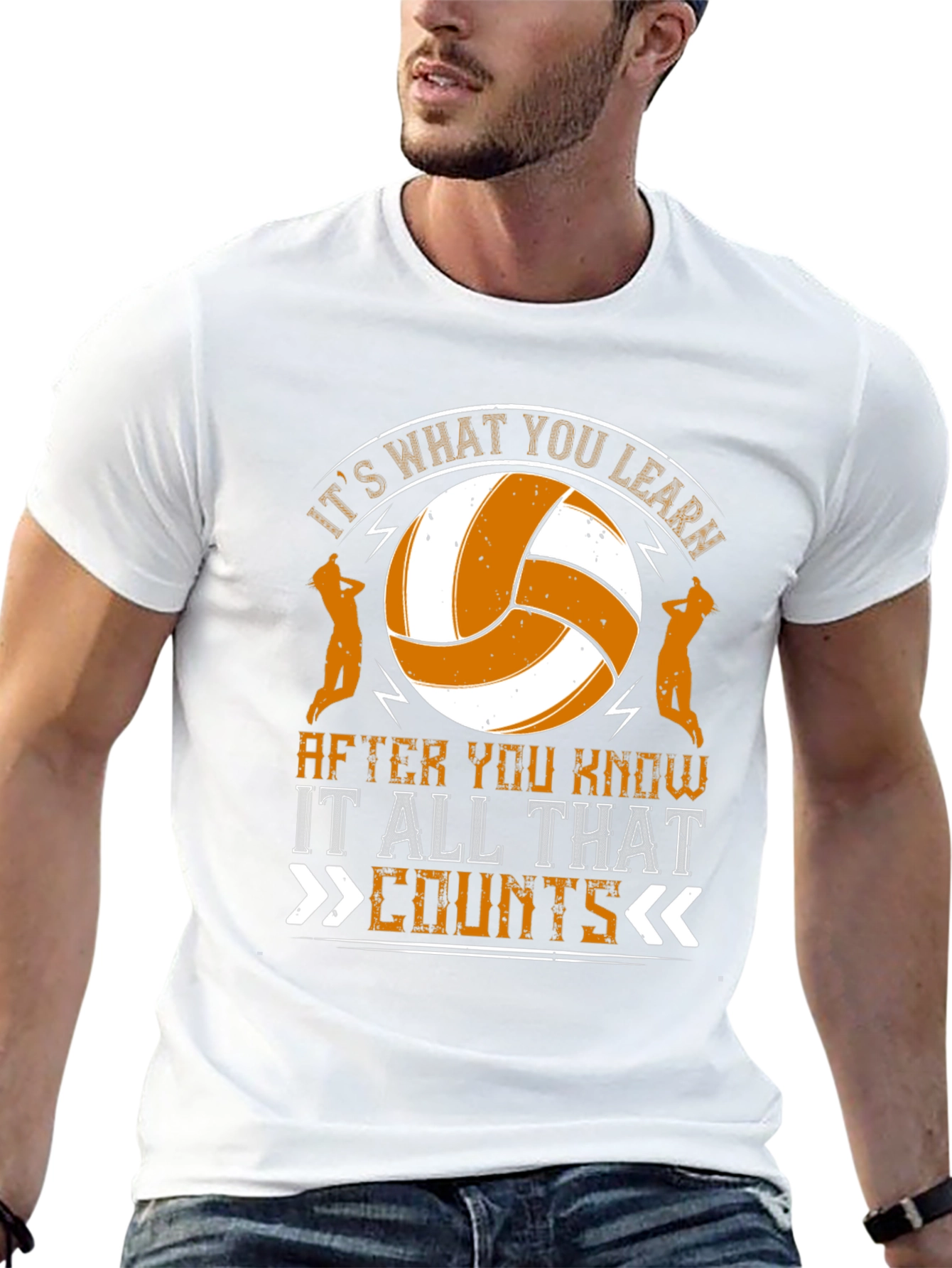 Volleyball Graphic T-Shirt - Its What You Learn Counts
