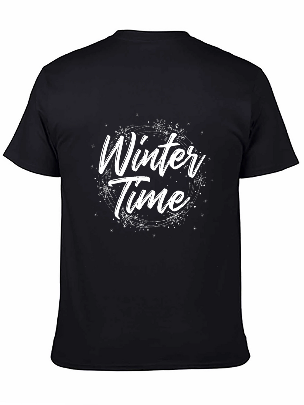 Winter Time Graphic Tee - Black Casual T-Shirt