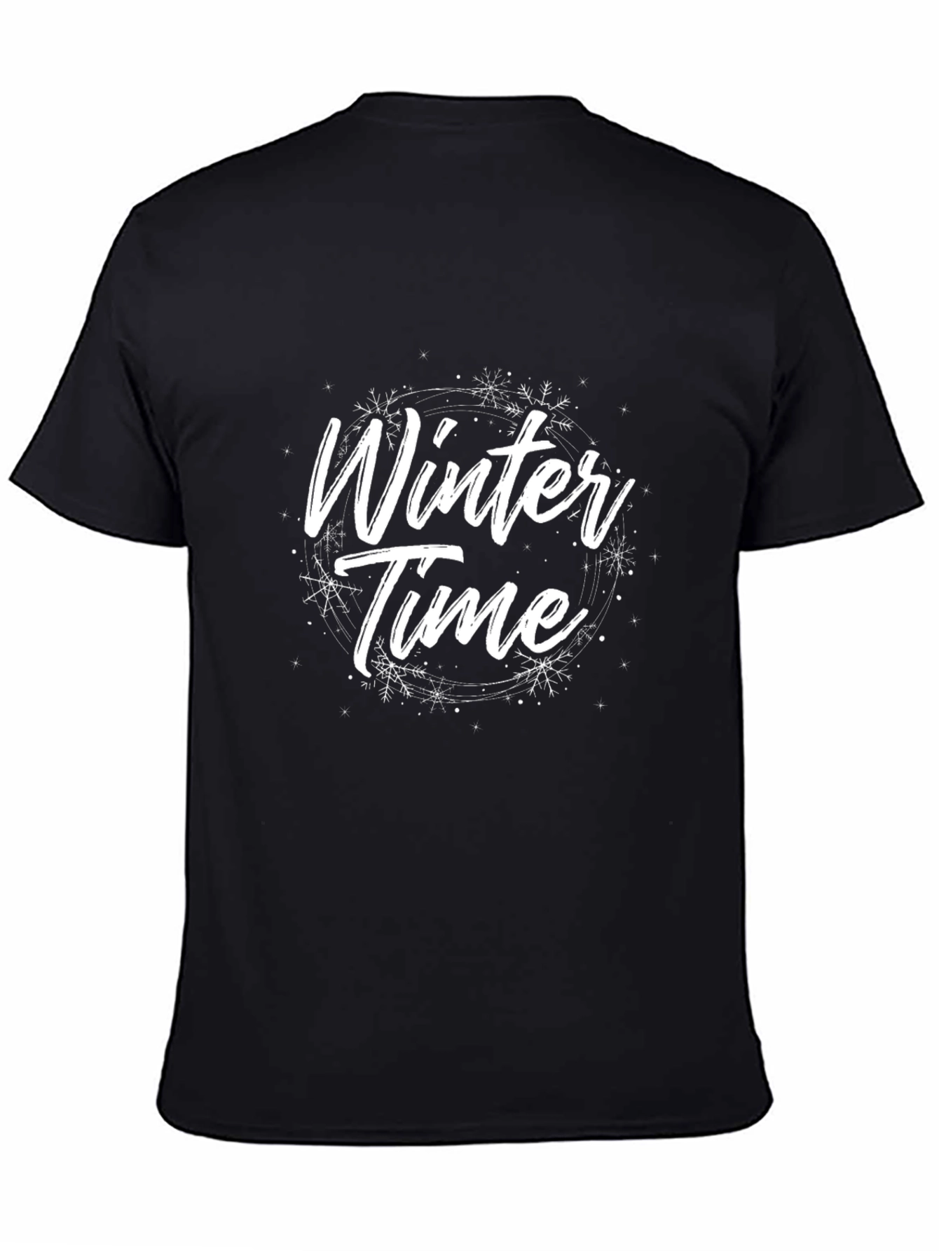 Winter Time Graphic Tee - Black Casual T-Shirt