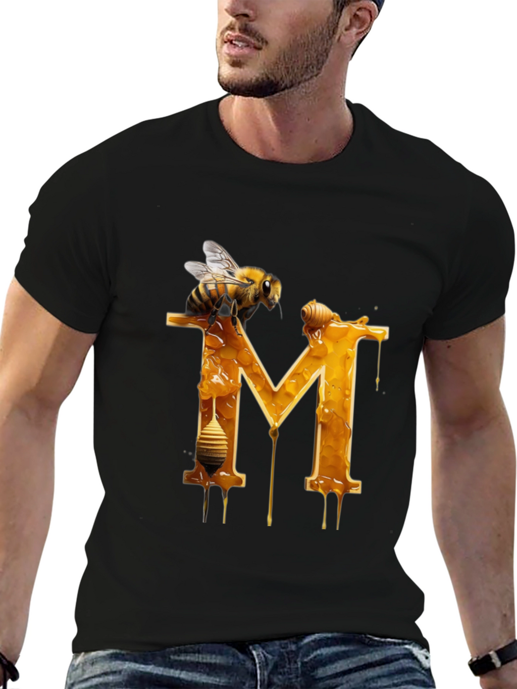 Honey Bee M Letter T-Shirt