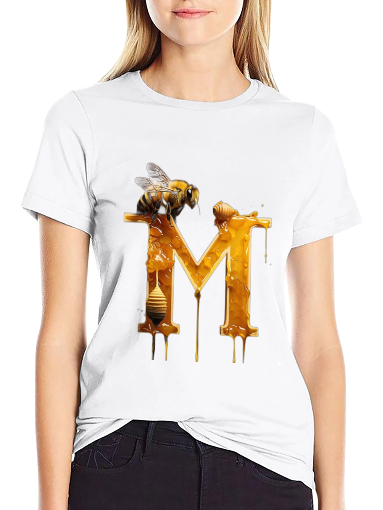 Honey Bee M Letter T-Shirt