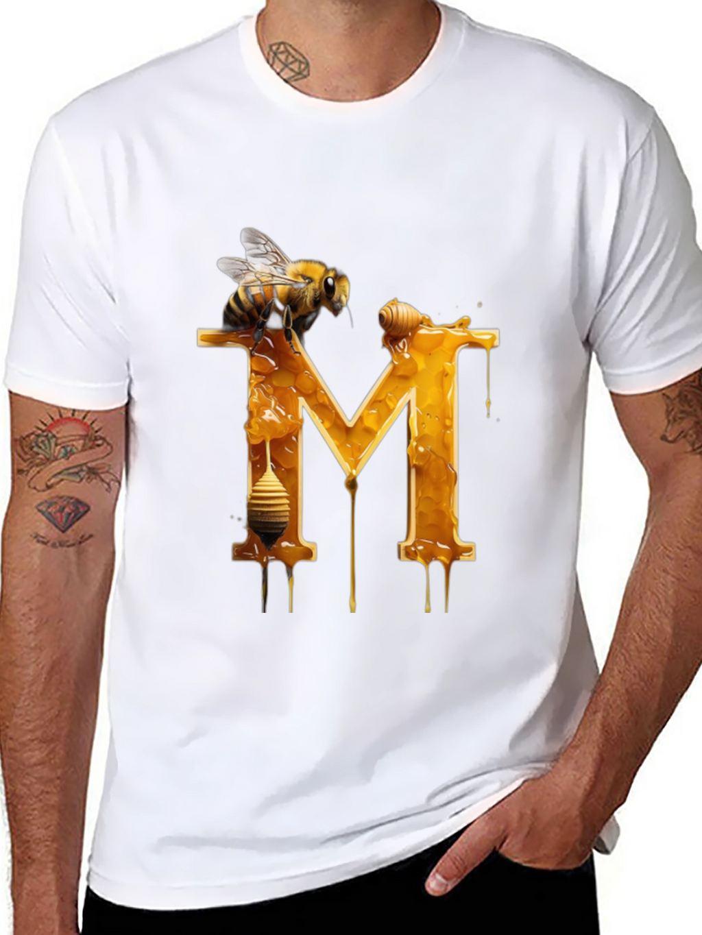 Honey Bee M Letter T-Shirt