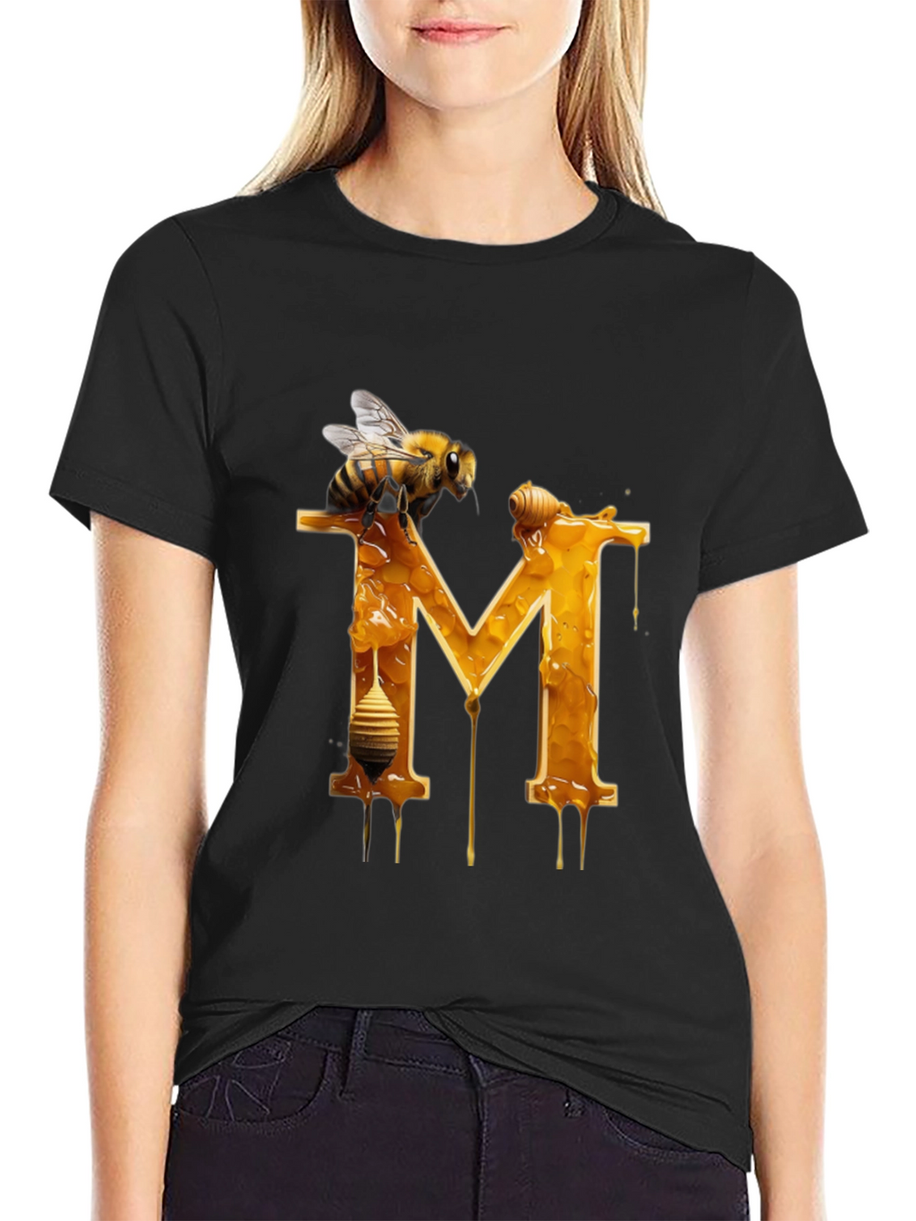 Honey Bee M Letter T-Shirt