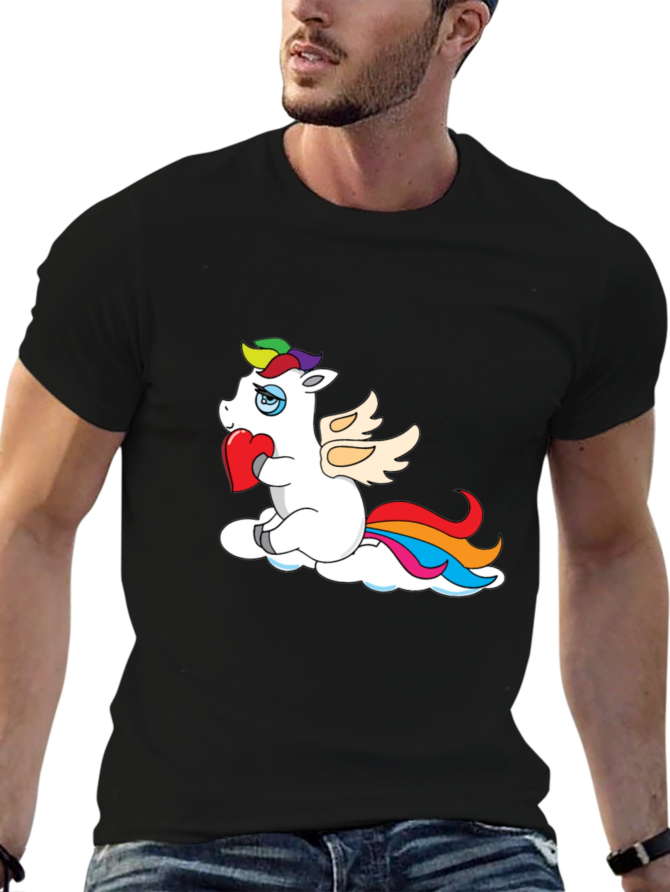 Heartbroken Unicorn Black Tee