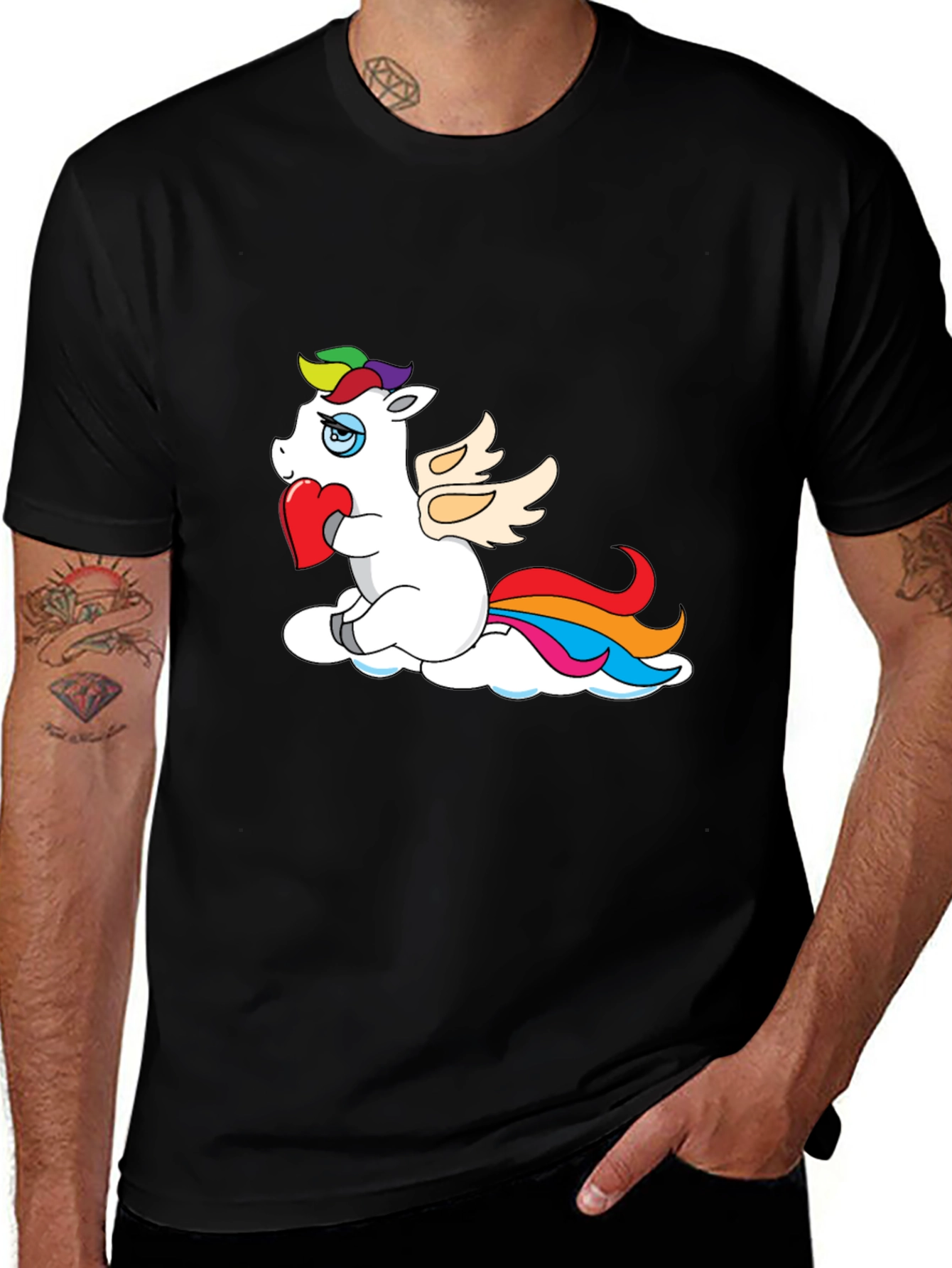Heartbroken Unicorn Black Tee