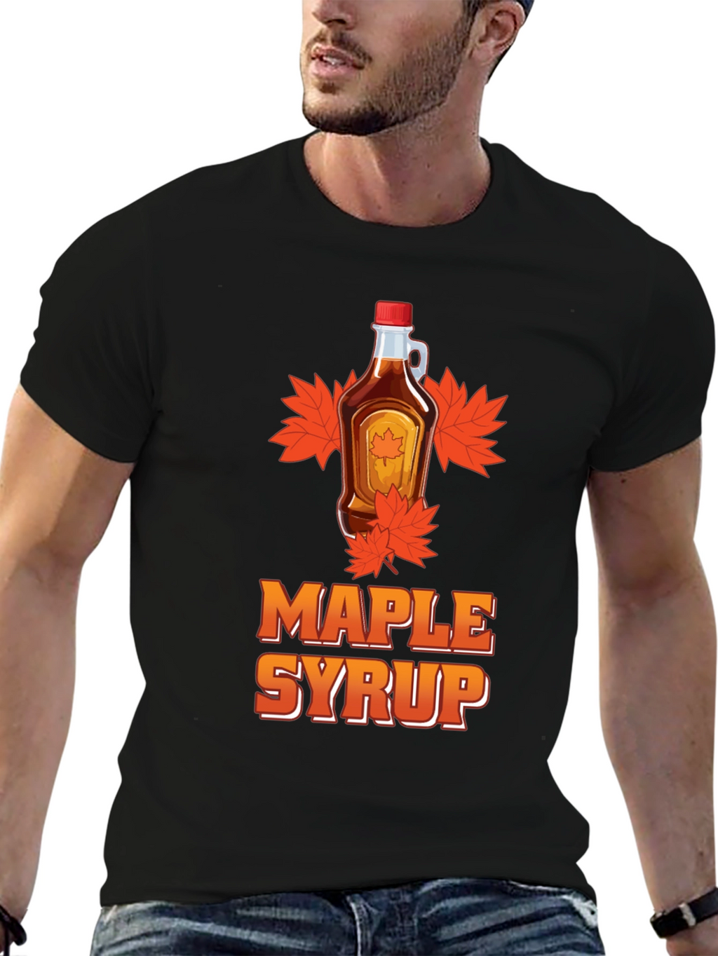 Maple Syrup Graphic Tee - Black T-Shirt