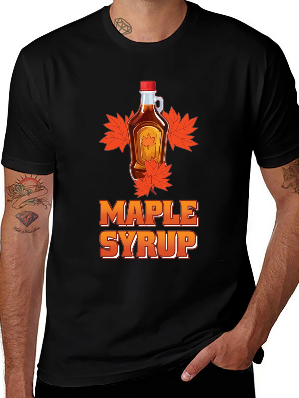 Maple Syrup Graphic Tee - Black T-Shirt