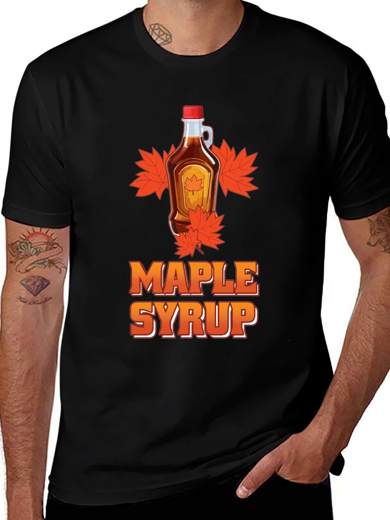 Maple Syrup Graphic Tee - Black T-Shirt