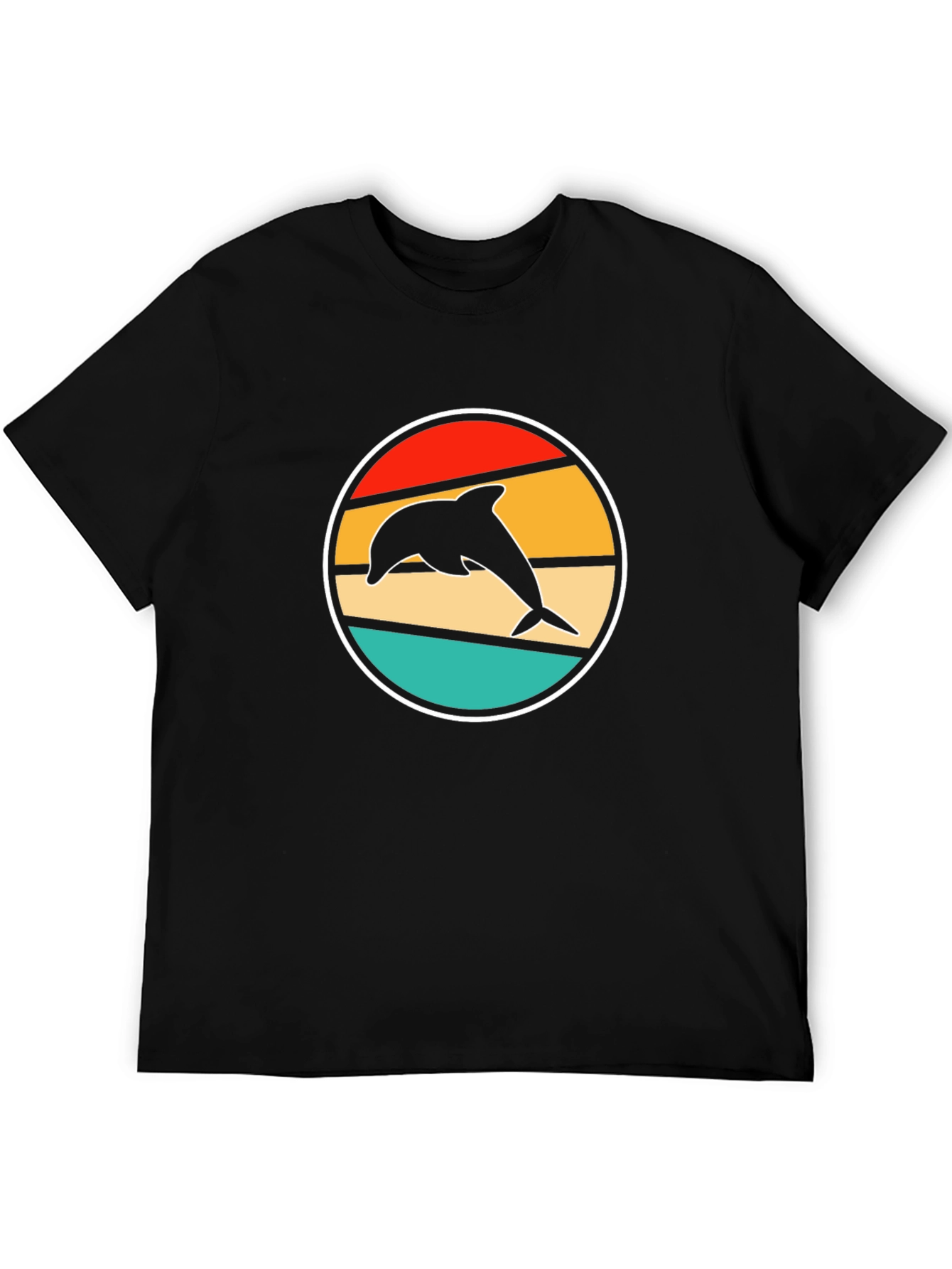 Retro Dolphin T-Shirt - Stylish Black Tee