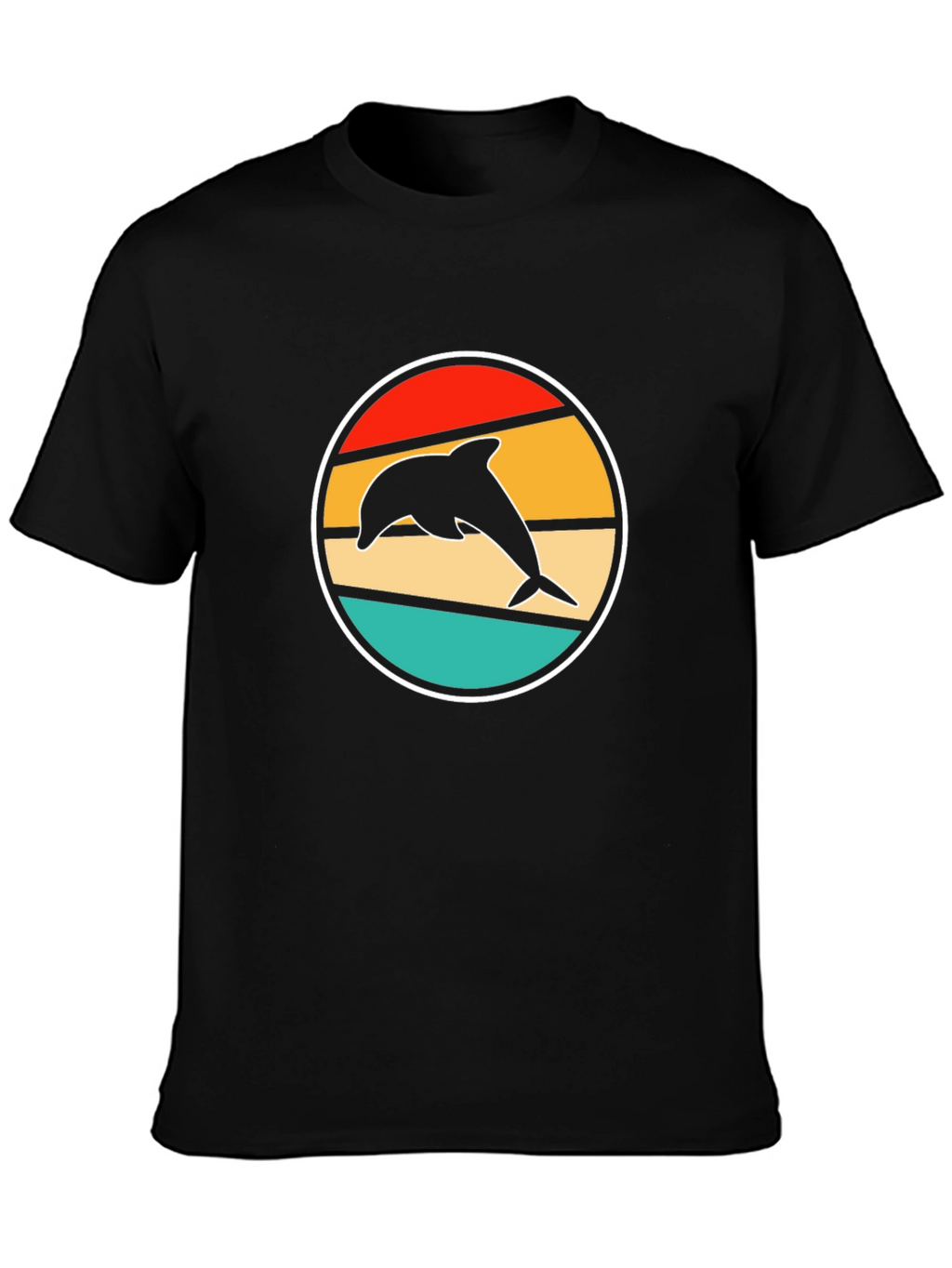Retro Dolphin T-Shirt - Stylish Black Tee
