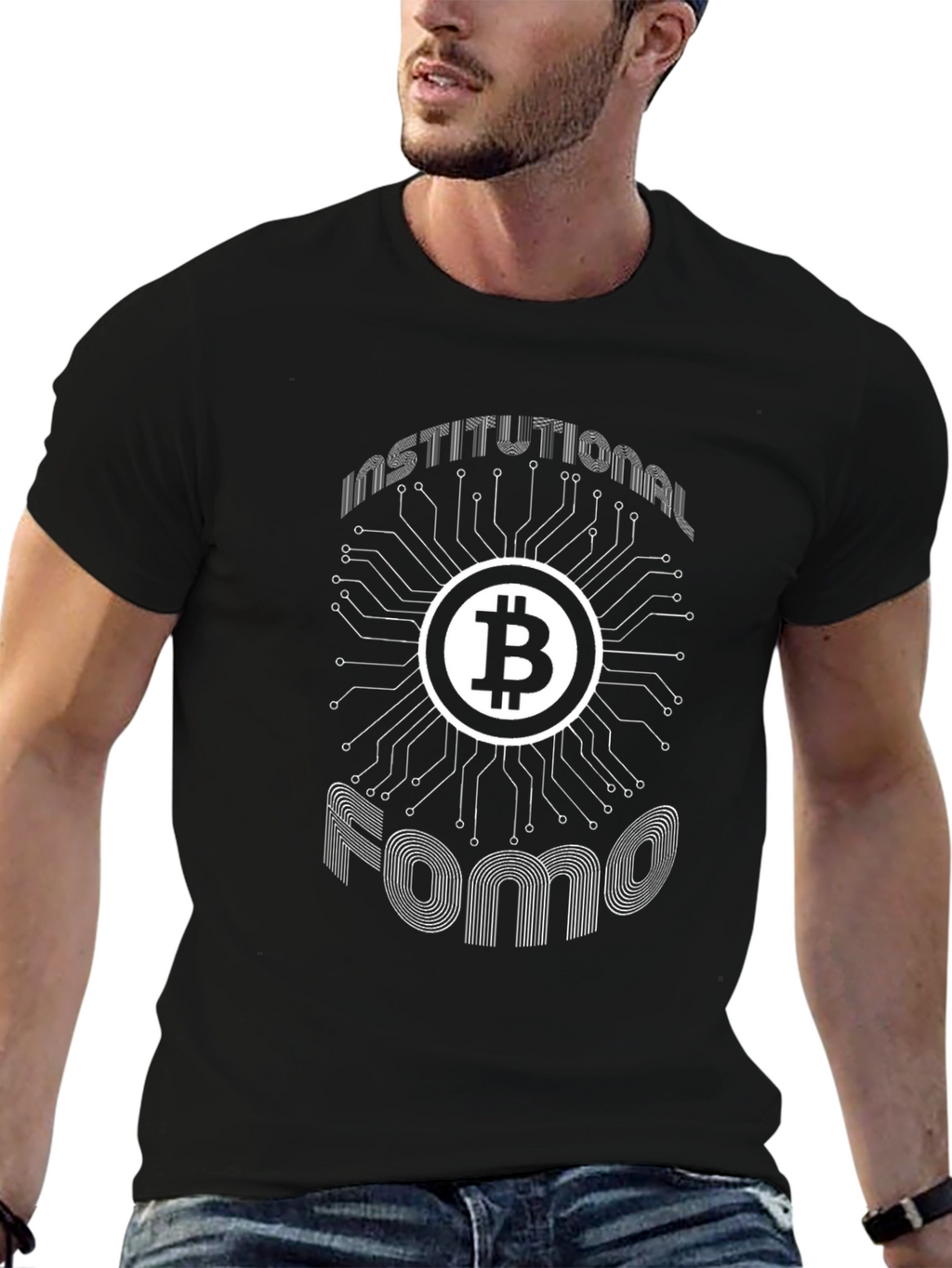 Bitcoin Institutional FOMO Black T-Shirt