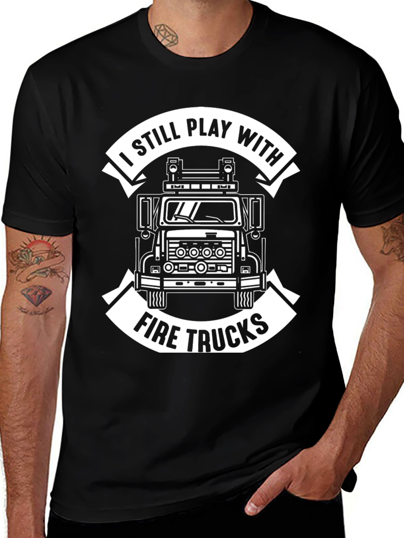 Fire Truck Graphic Tee - Still Play With Fire Trucks