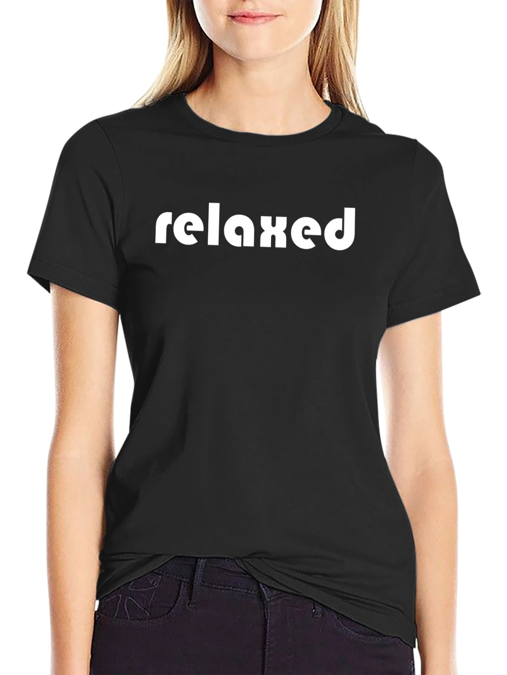 Relaxed Graphic Tee - Black Cotton T-Shirt