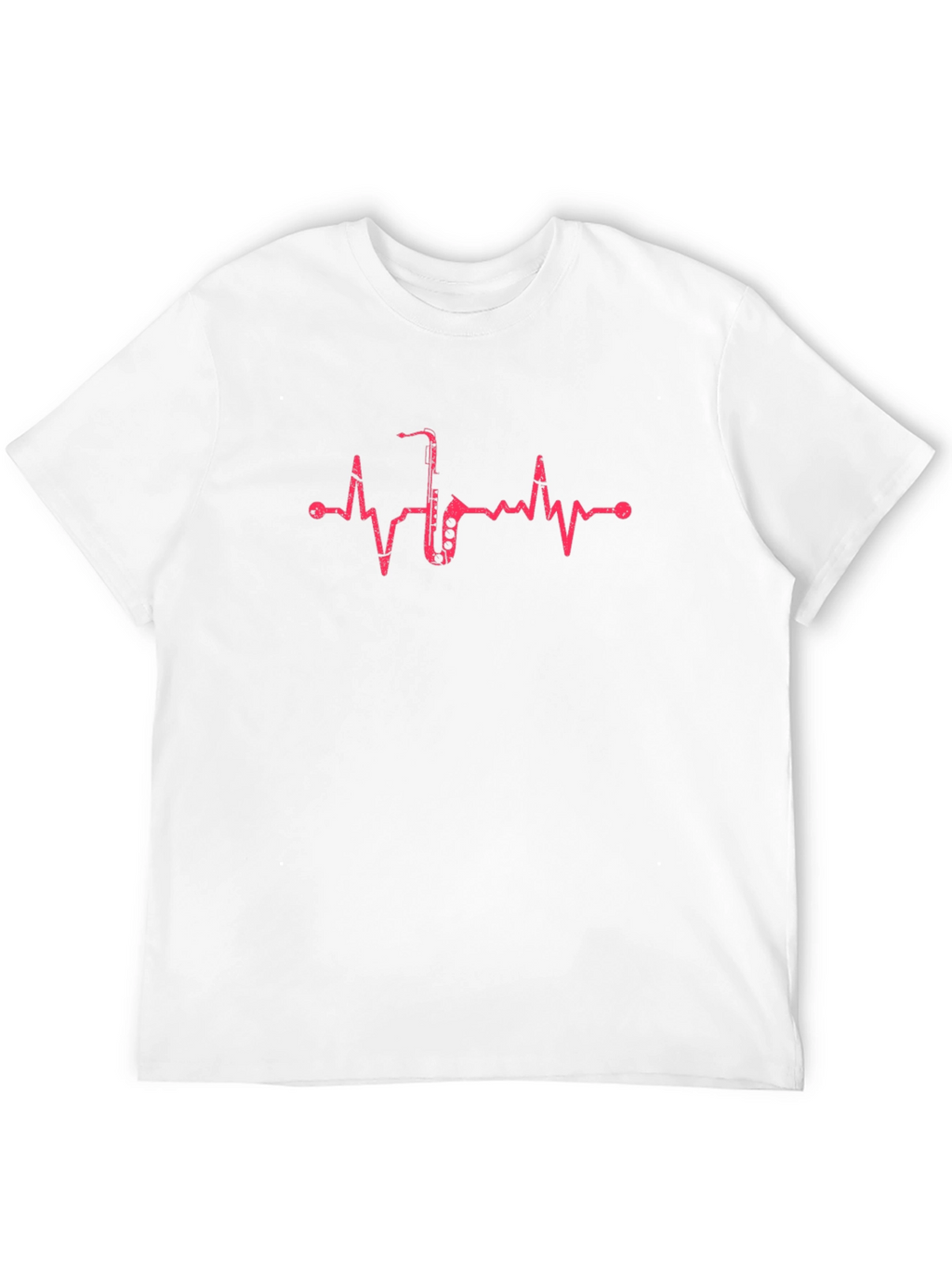 Saxophone Heartbeat Black T-Shirt - Music Lover Tee