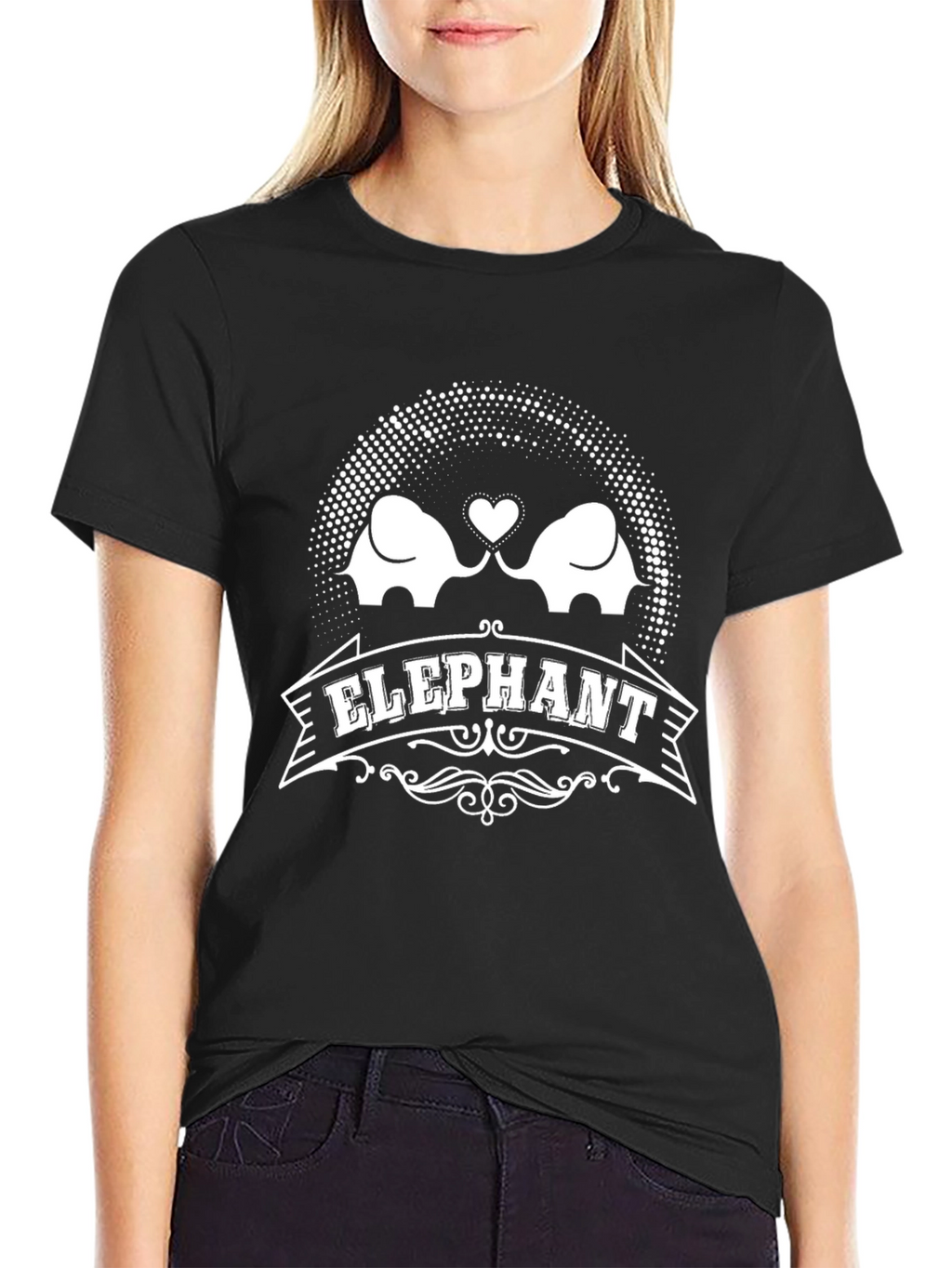 Elephant Love Graphic T-Shirt Black