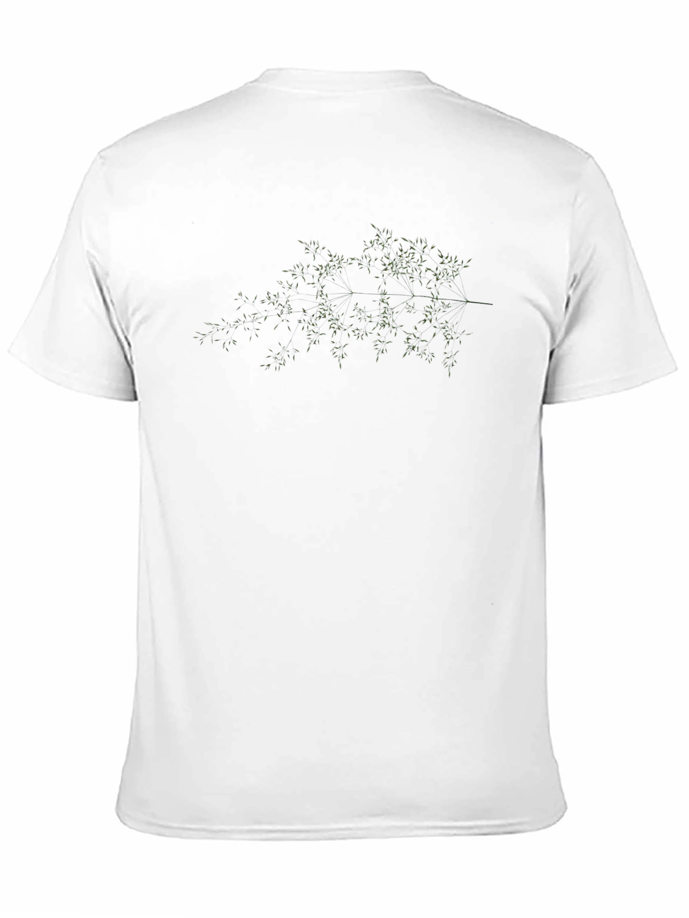Mens Black T-Shirt with Botanical Print