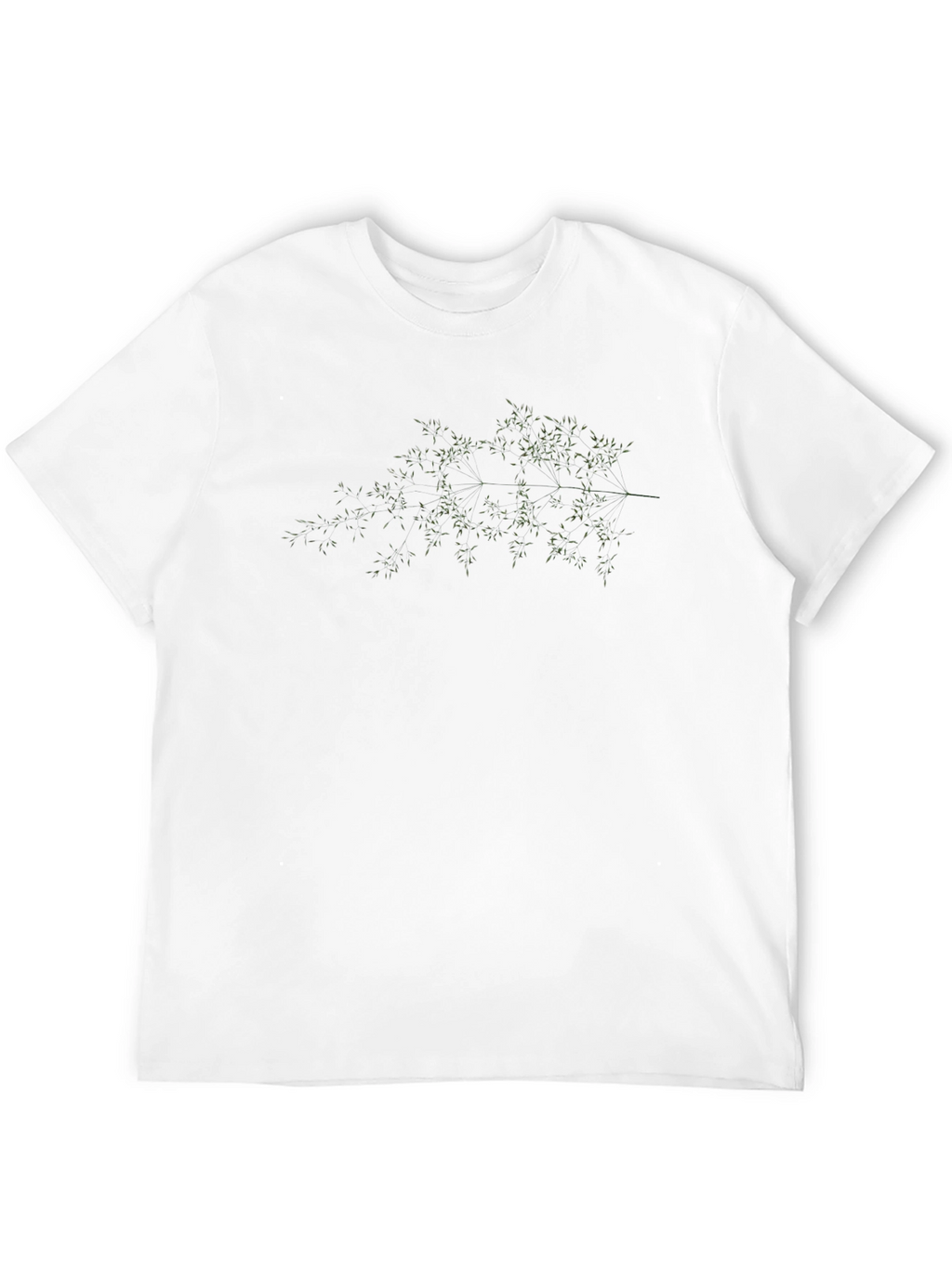 Mens Black T-Shirt with Botanical Print