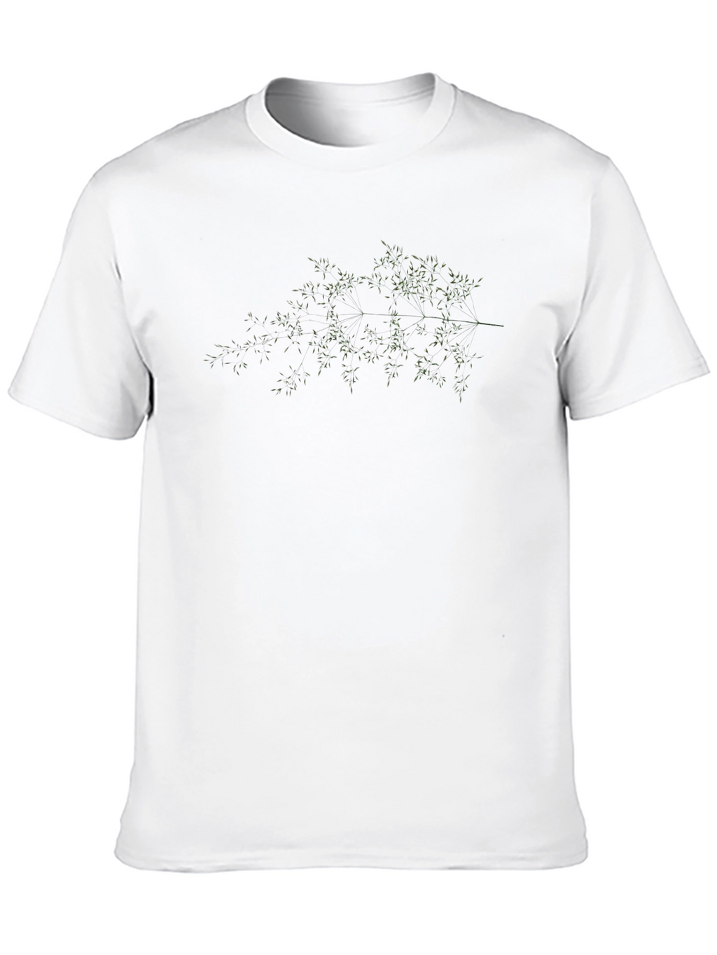 Mens Black T-Shirt with Botanical Print