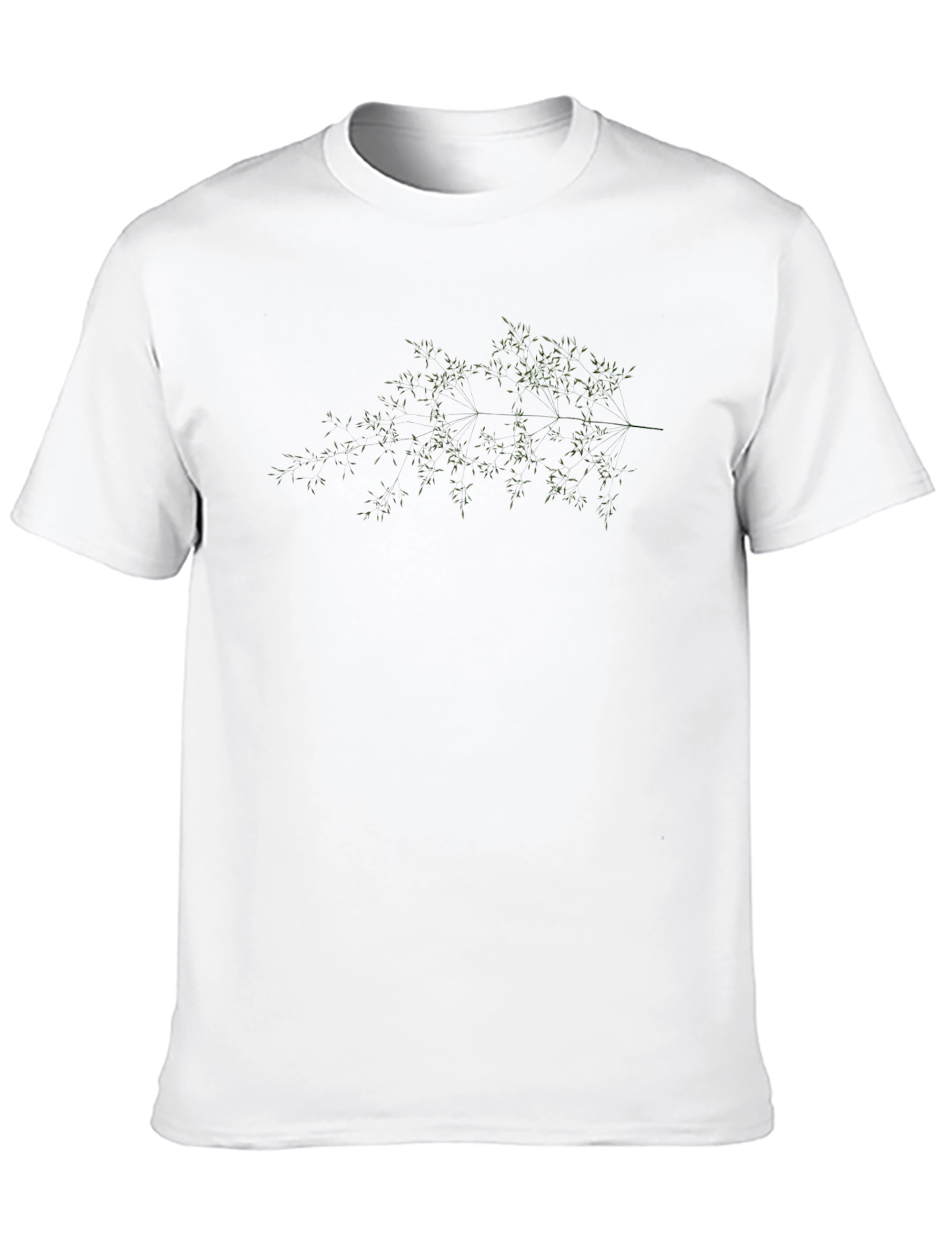 Mens Black T-Shirt with Botanical Print
