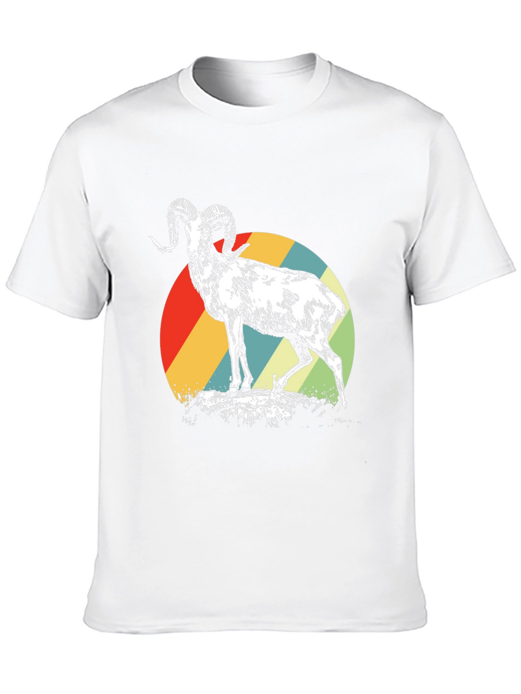 Retro Ram Graphic Tee - Stylish Mens Black T-Shirt