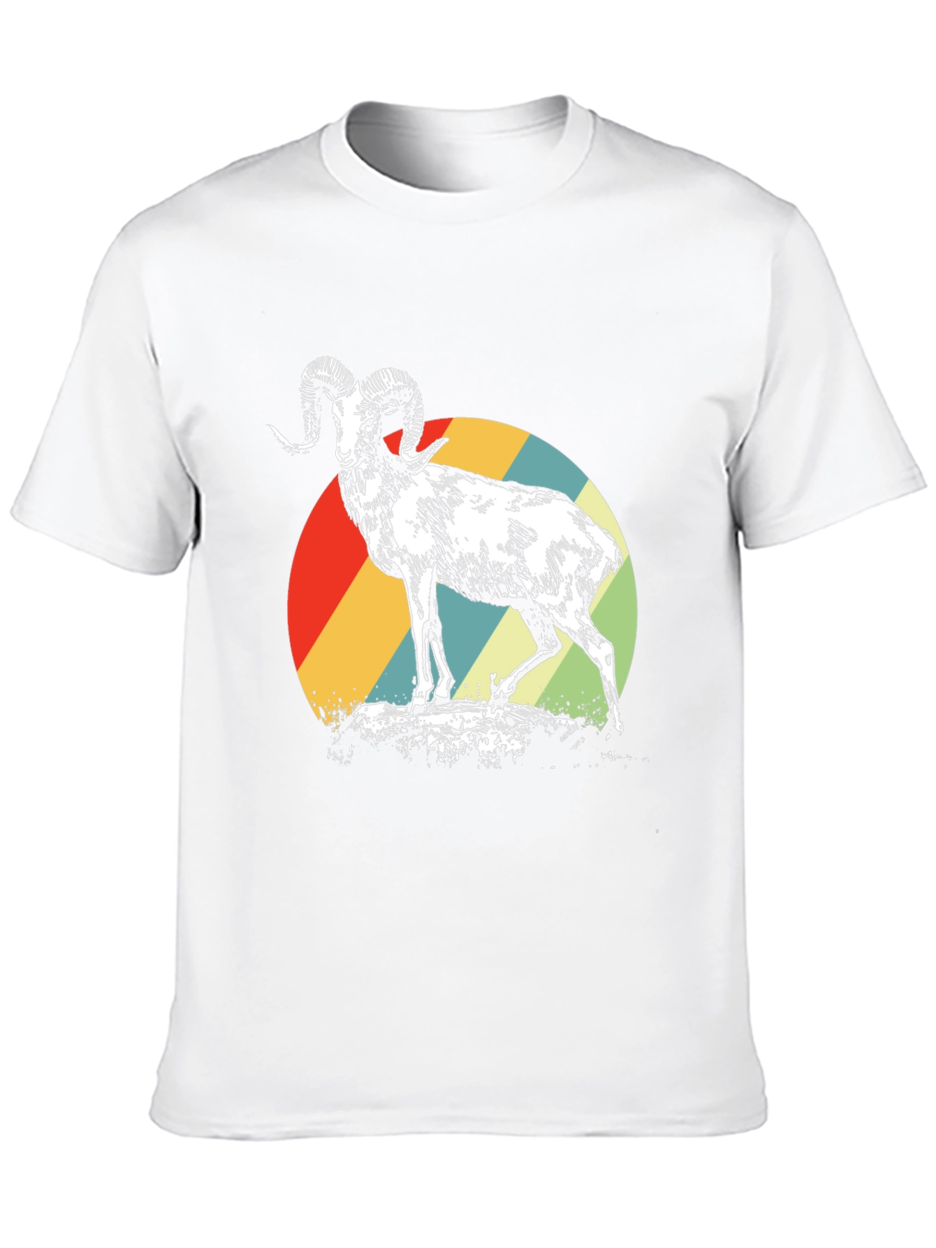 Retro Ram Graphic Tee - Stylish Mens Black T-Shirt