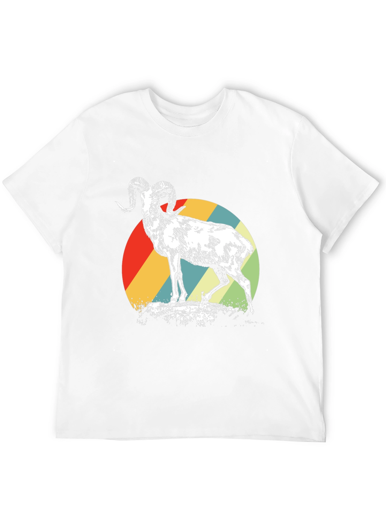 Retro Ram Graphic Tee - Stylish Mens Black T-Shirt