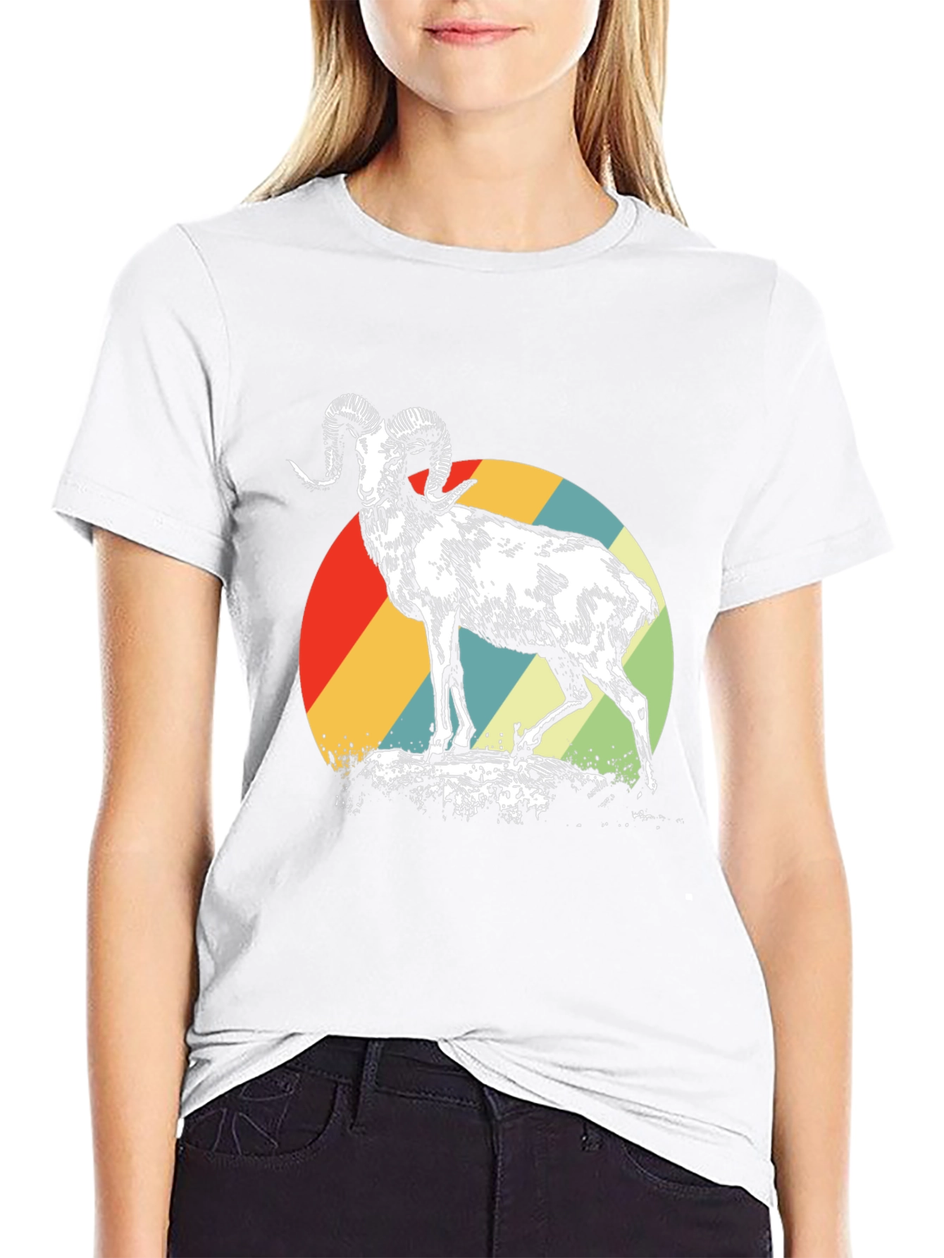 Retro Ram Graphic Tee - Stylish Mens Black T-Shirt